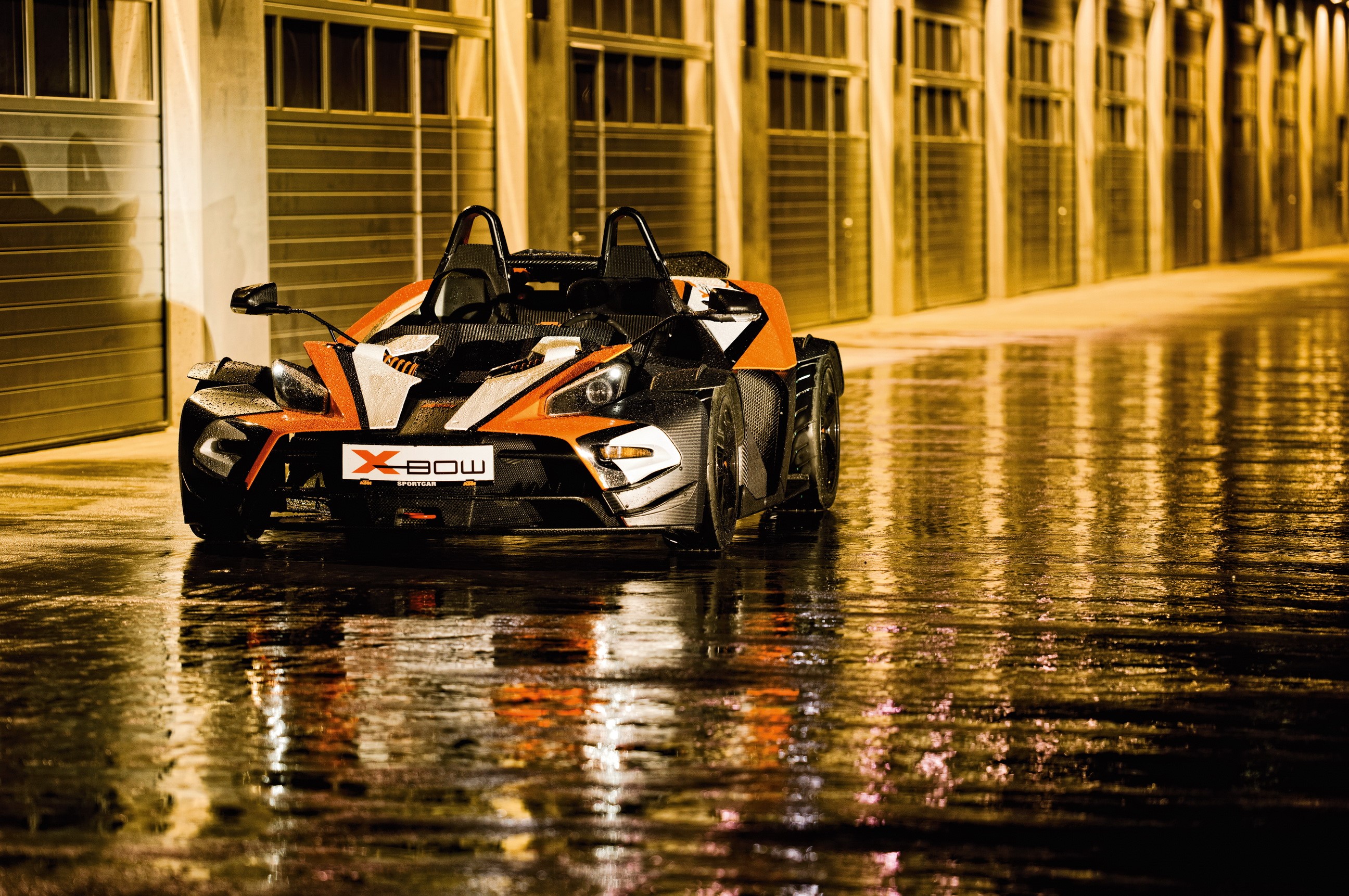2011 KTM X-Bow R car on wet street HD Wallpaper