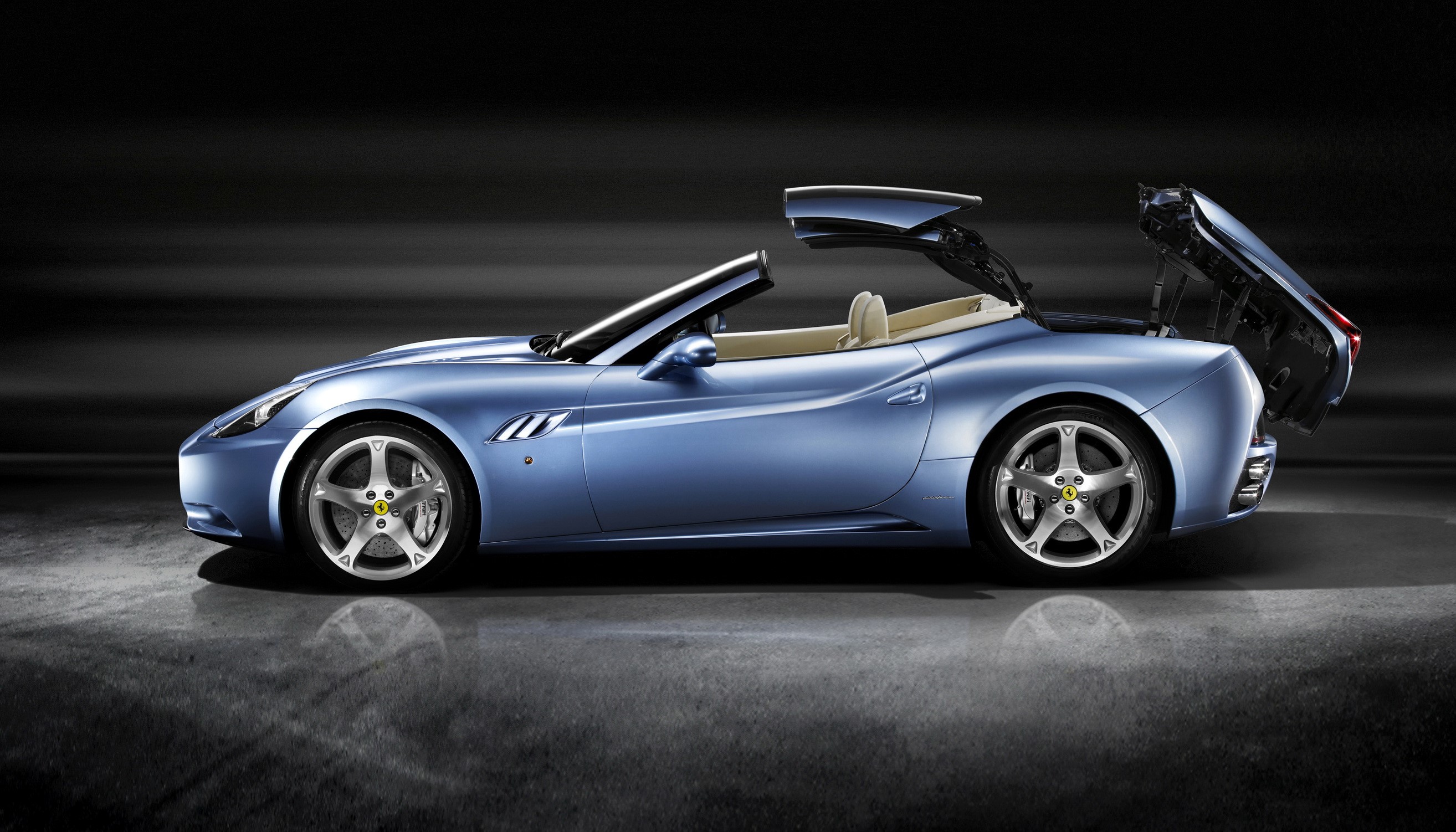 Blue 2008 Ferrari California Convertible HD Wallpaper