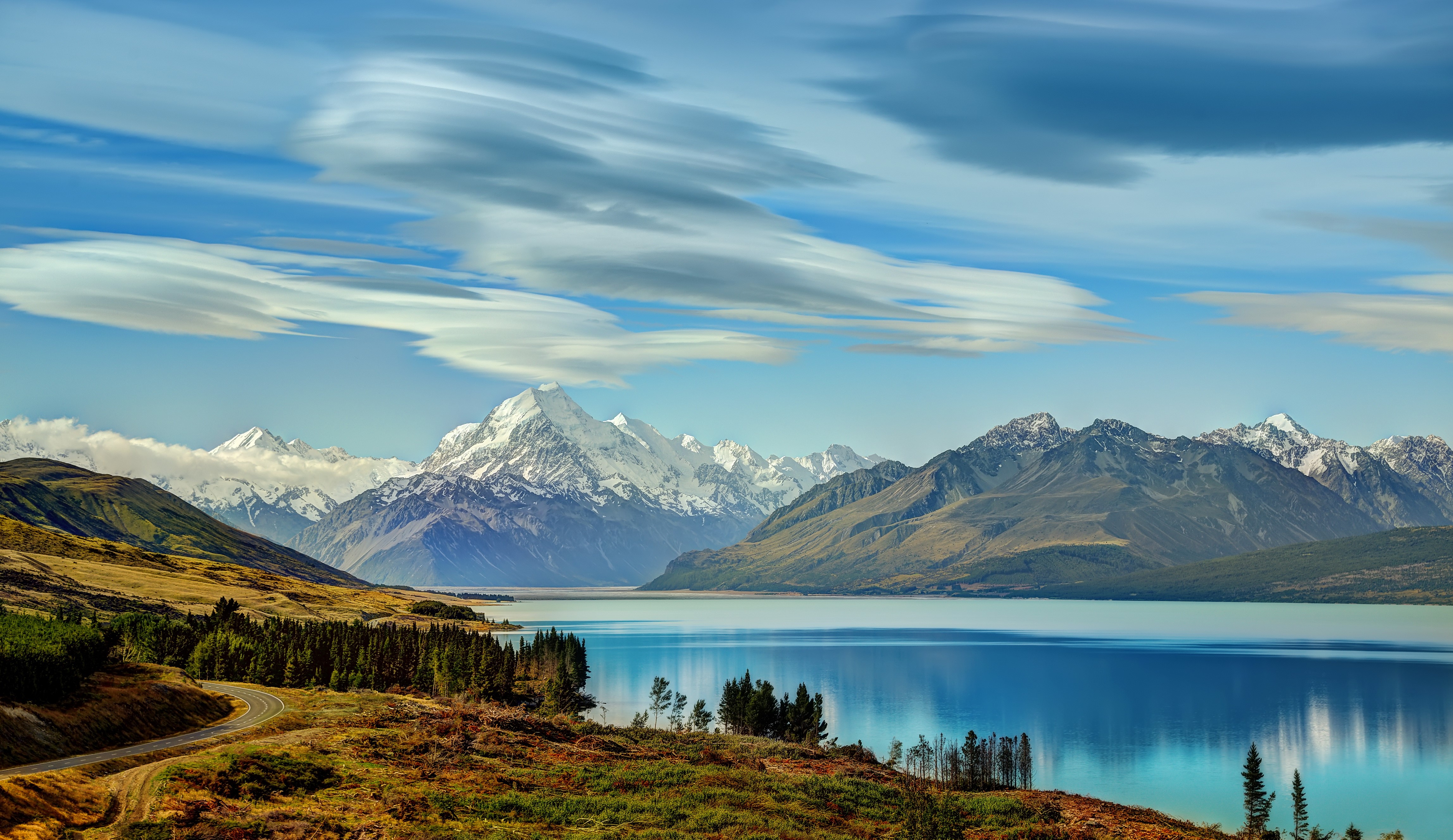 Lake Pukaki New Zealand Mountains Scenery HD Wallpaper