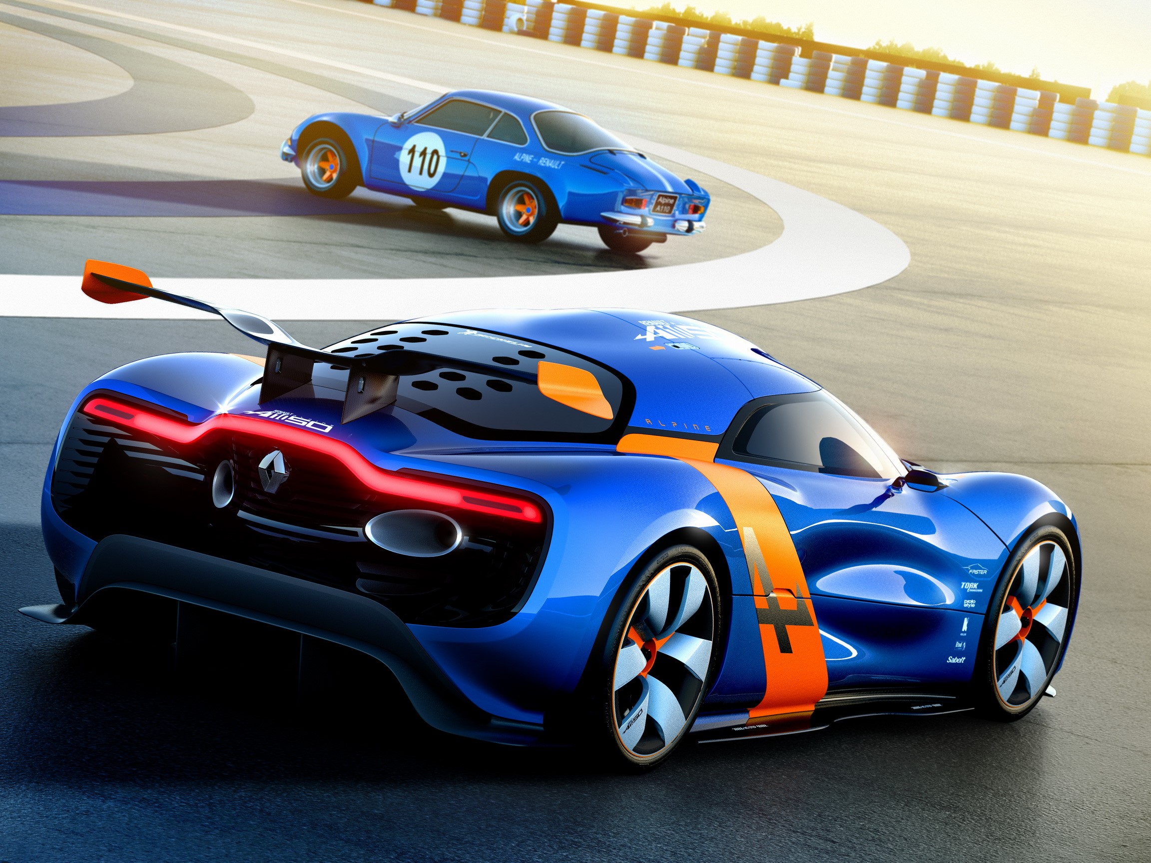 Renault Alpine A110-50 concept car on a race track HD Wallpaper