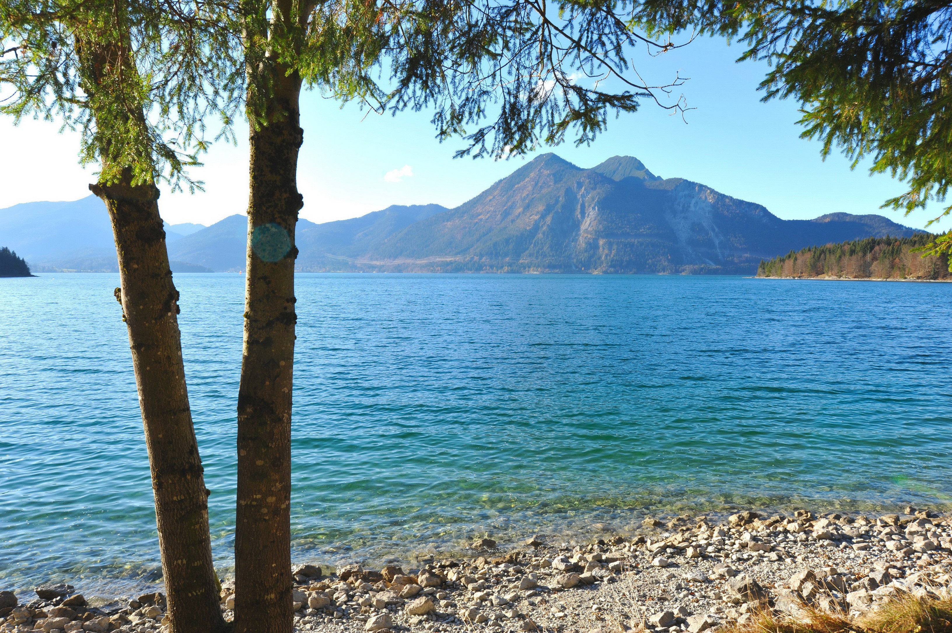 Lake and mountains in Bavaria, Germany HD Wallpaper