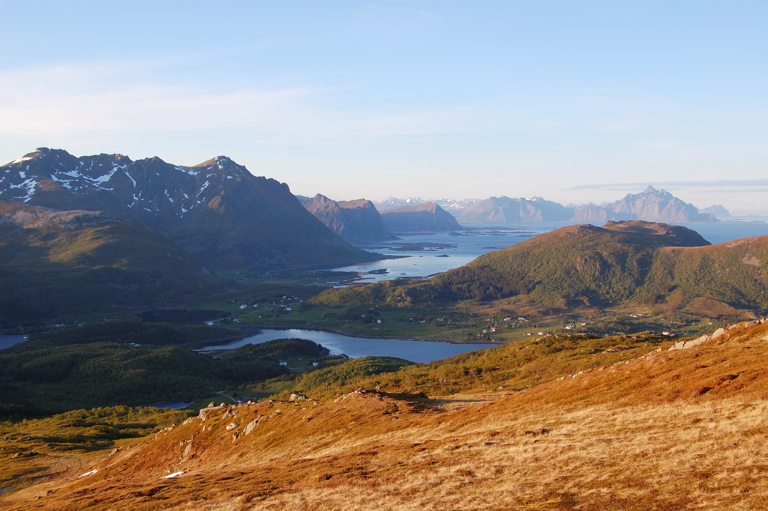 Mountains and Fjords in Lofoten, Norway HD Wallpaper