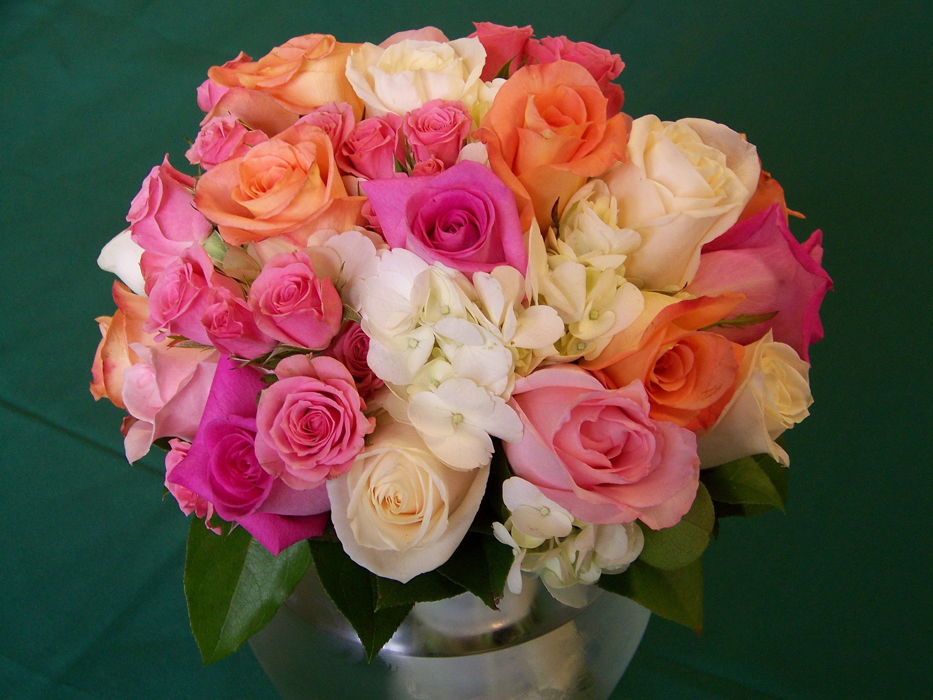 Roses and Hydrangeas Bouquet HD Wallpaper