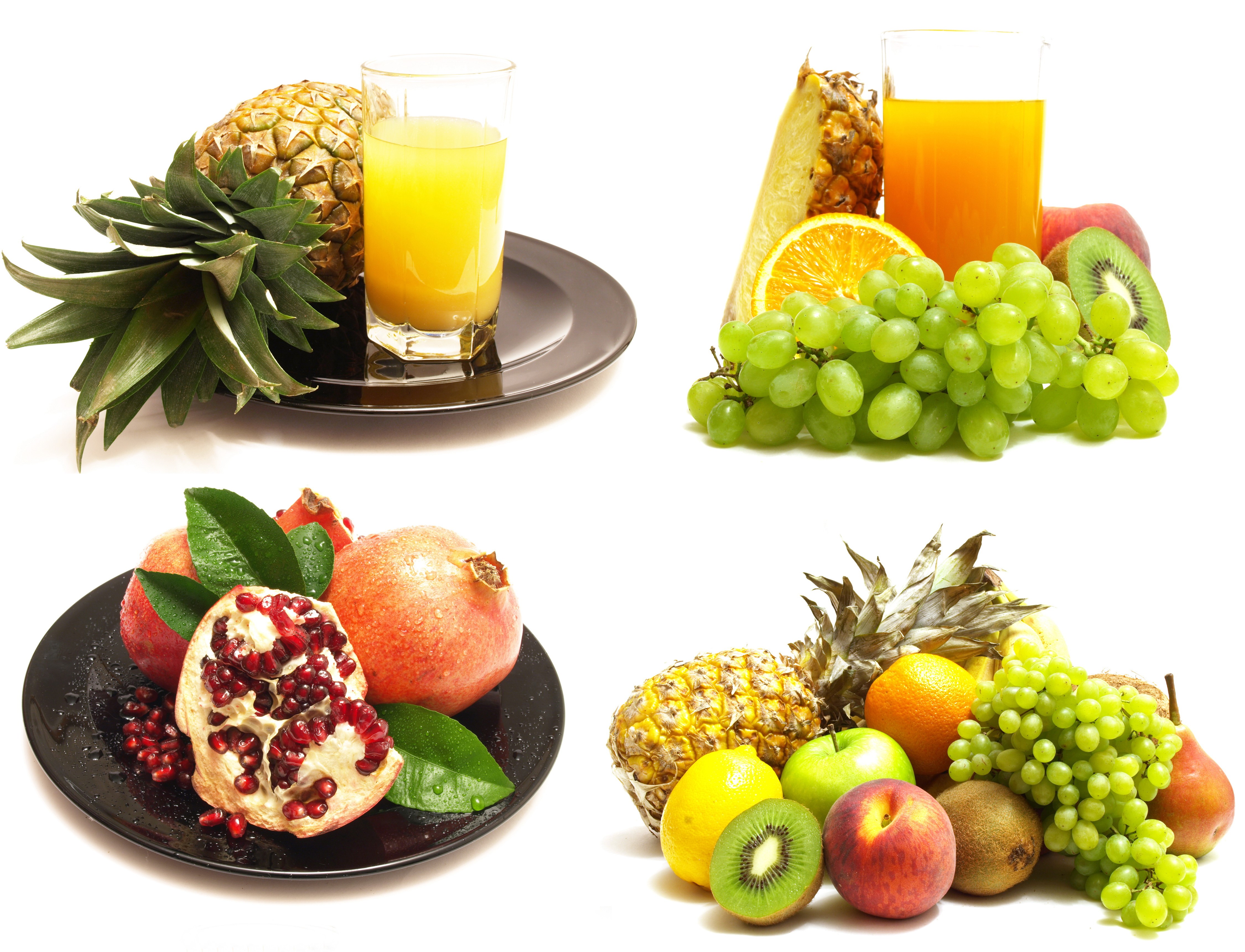 Fruit assortment with juice HD Wallpaper
