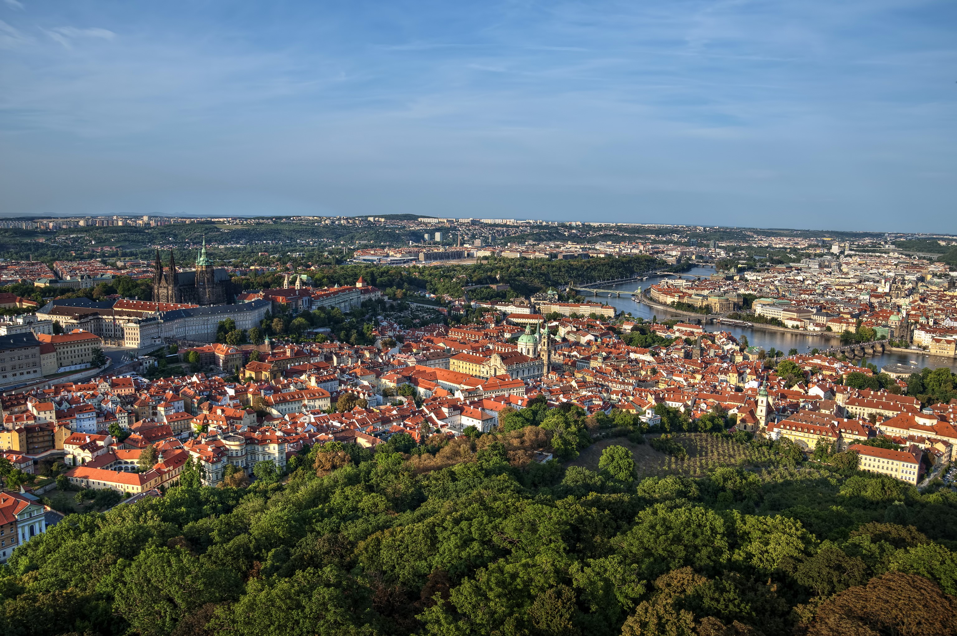 Prague, Czech Republic, aerial view HD Wallpaper