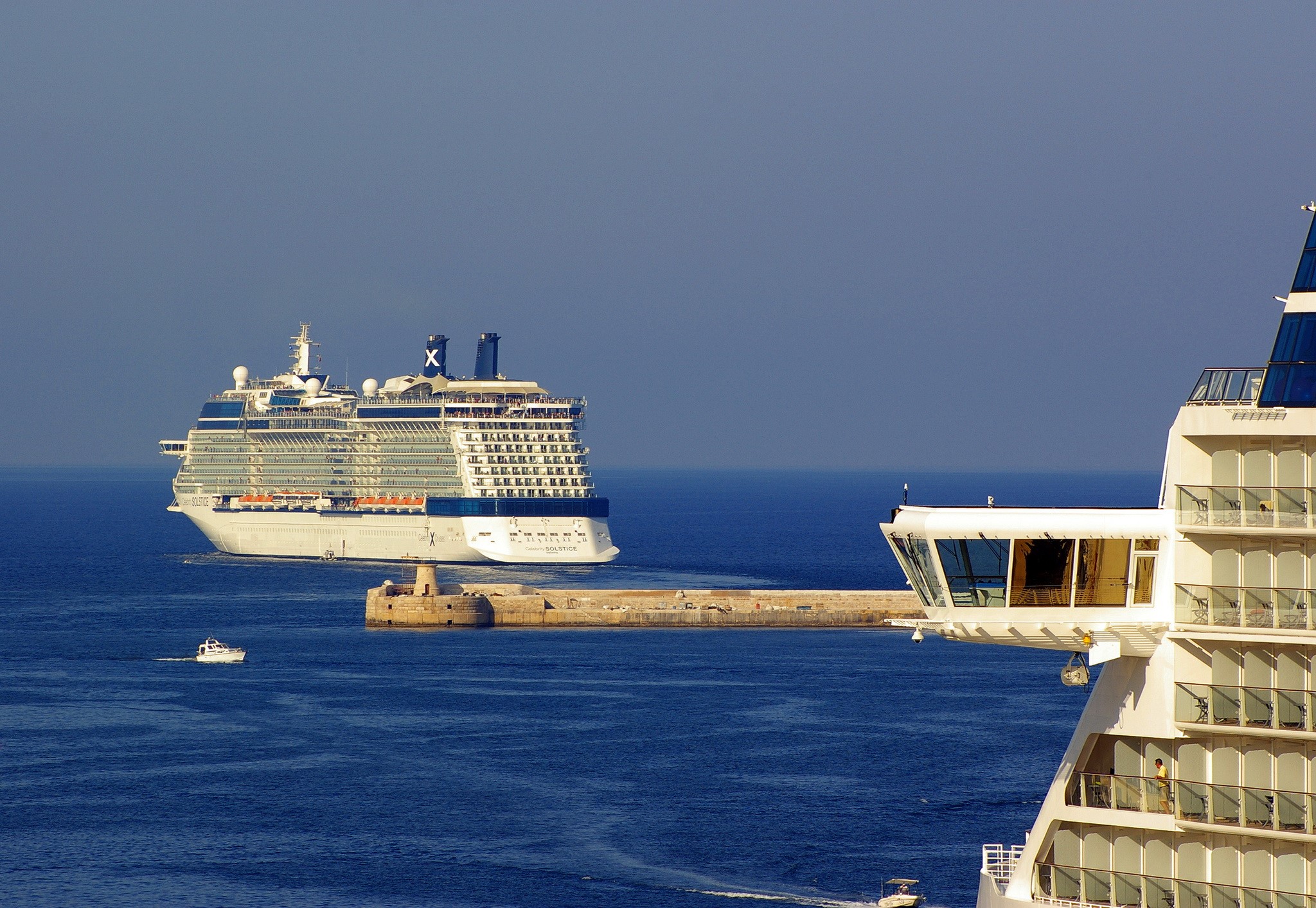 Celebrity Solstice cruise liner sailing on the sea HD Wallpaper
