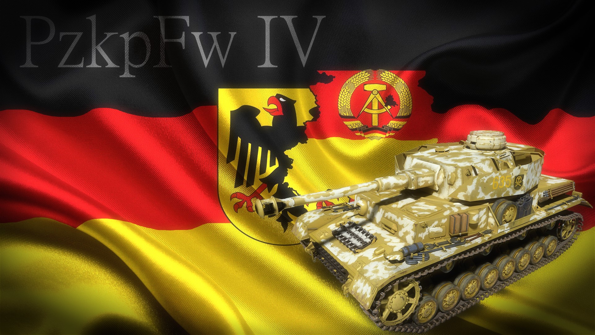 Pzkpfw IV Tank on German Flag HD Wallpaper