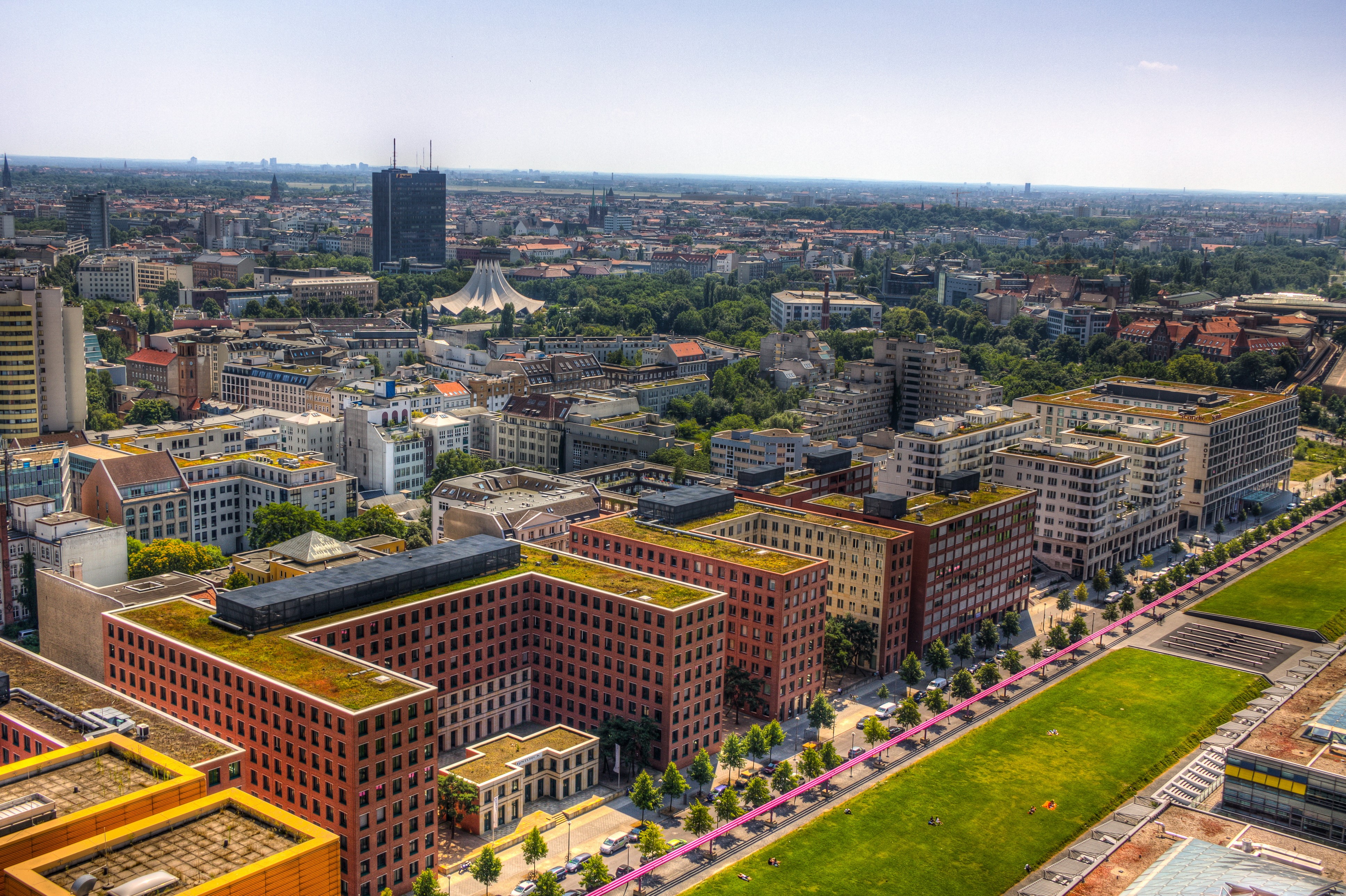 Berlin cityscape from above, Germany HD Wallpaper