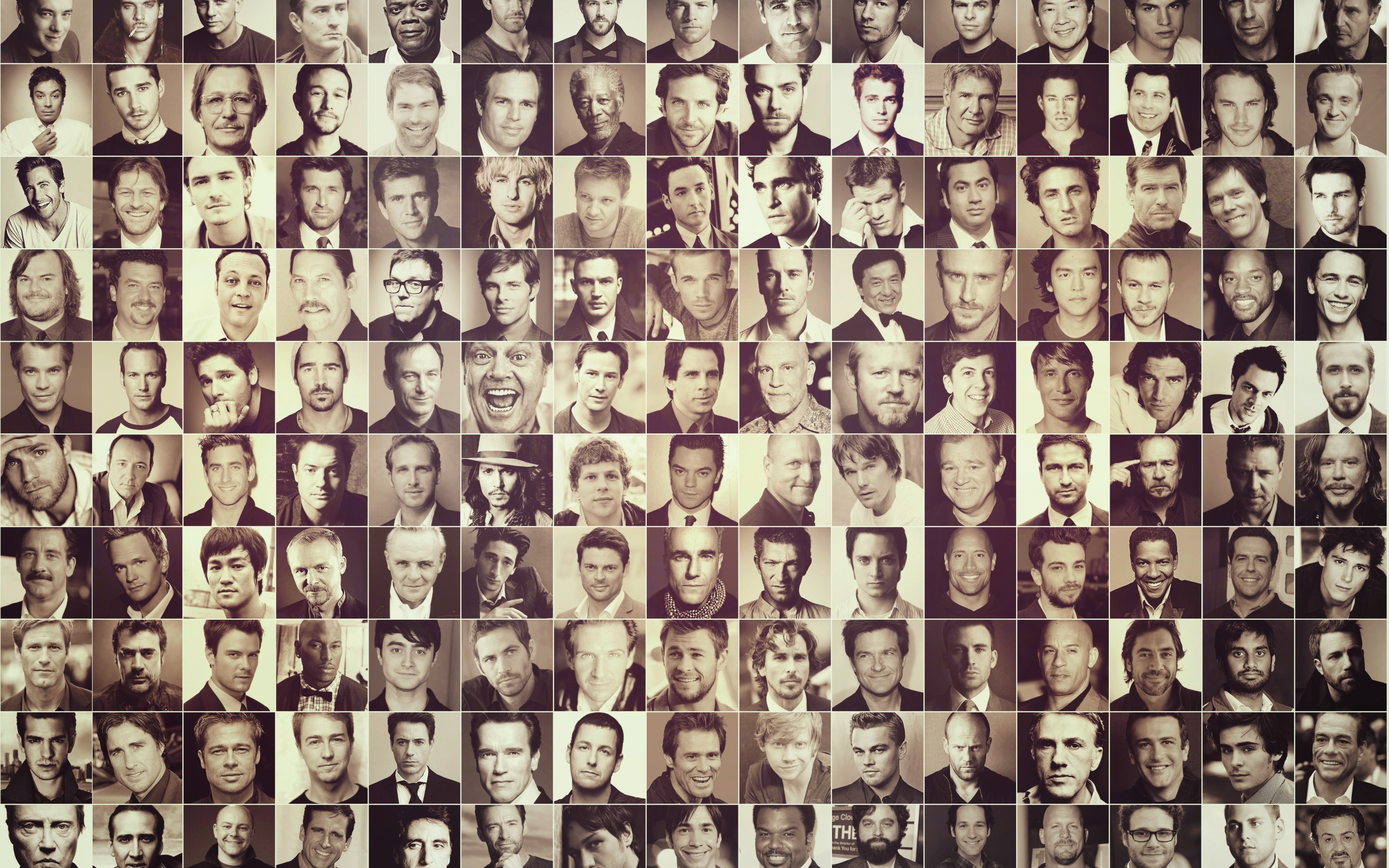 Collage of Male Actor Portraits HD Wallpaper