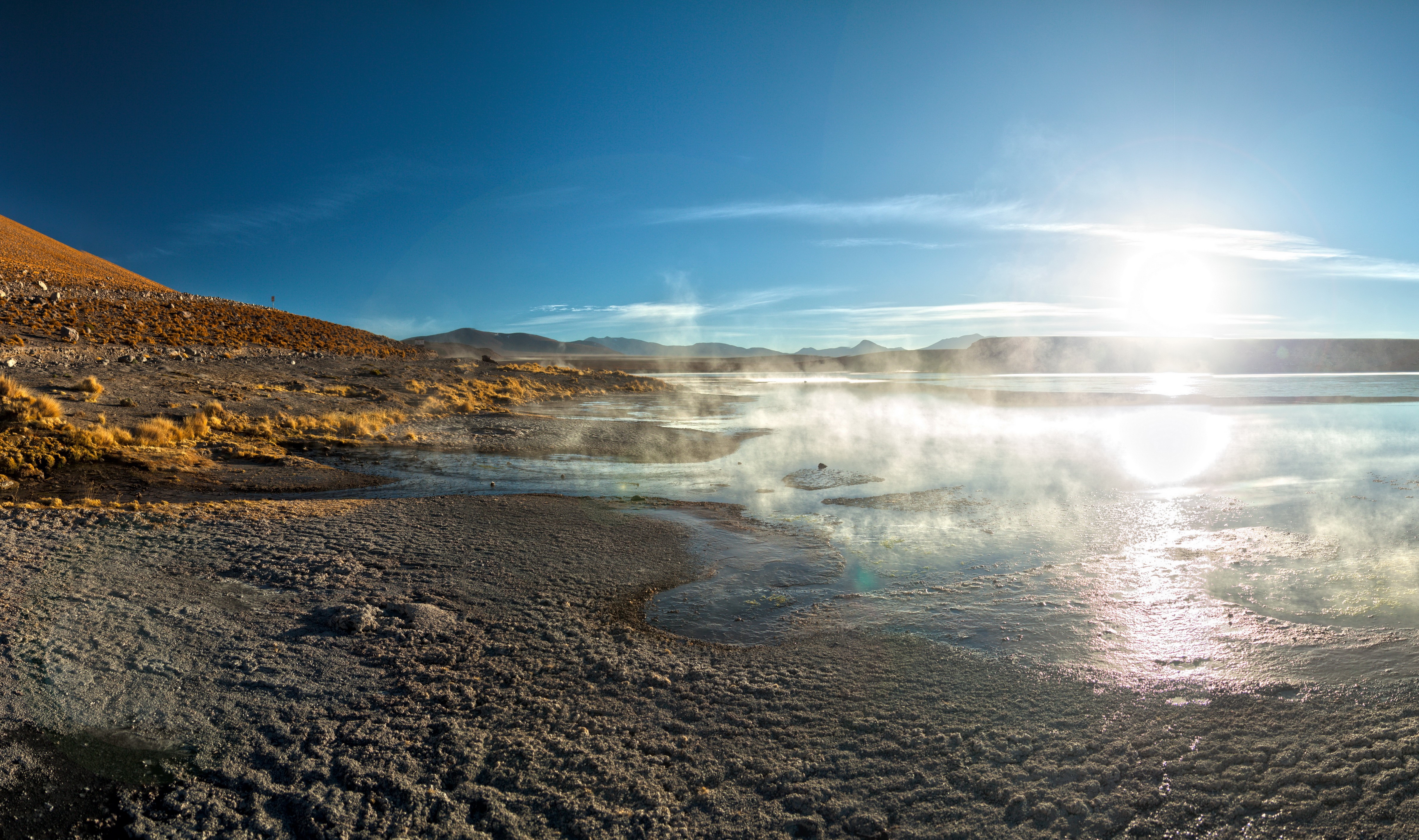 4K Bolivia Geothermal Landscape with Steam HD Wallpaper