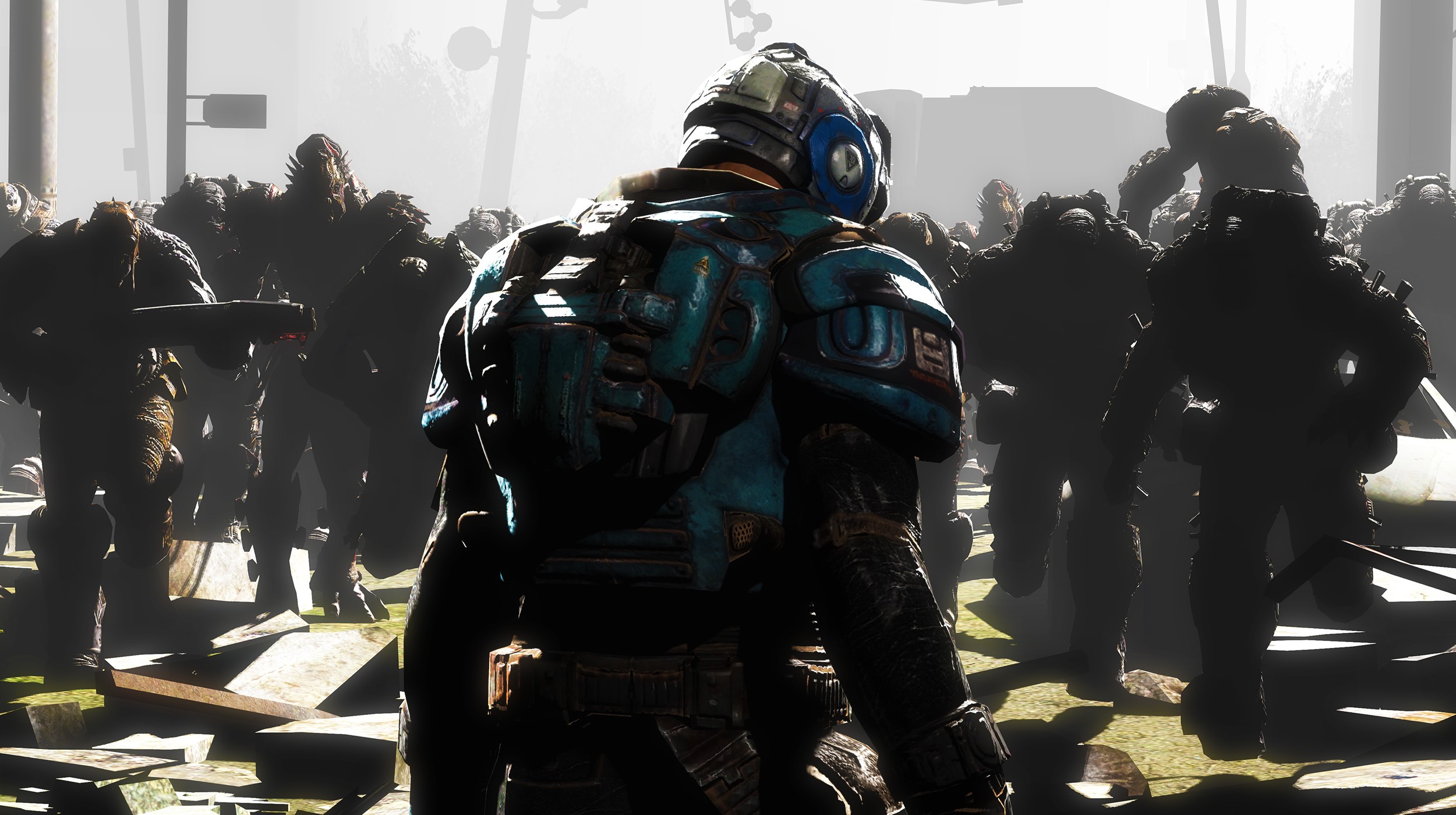 Warriors in Gears of War armor HD Wallpaper