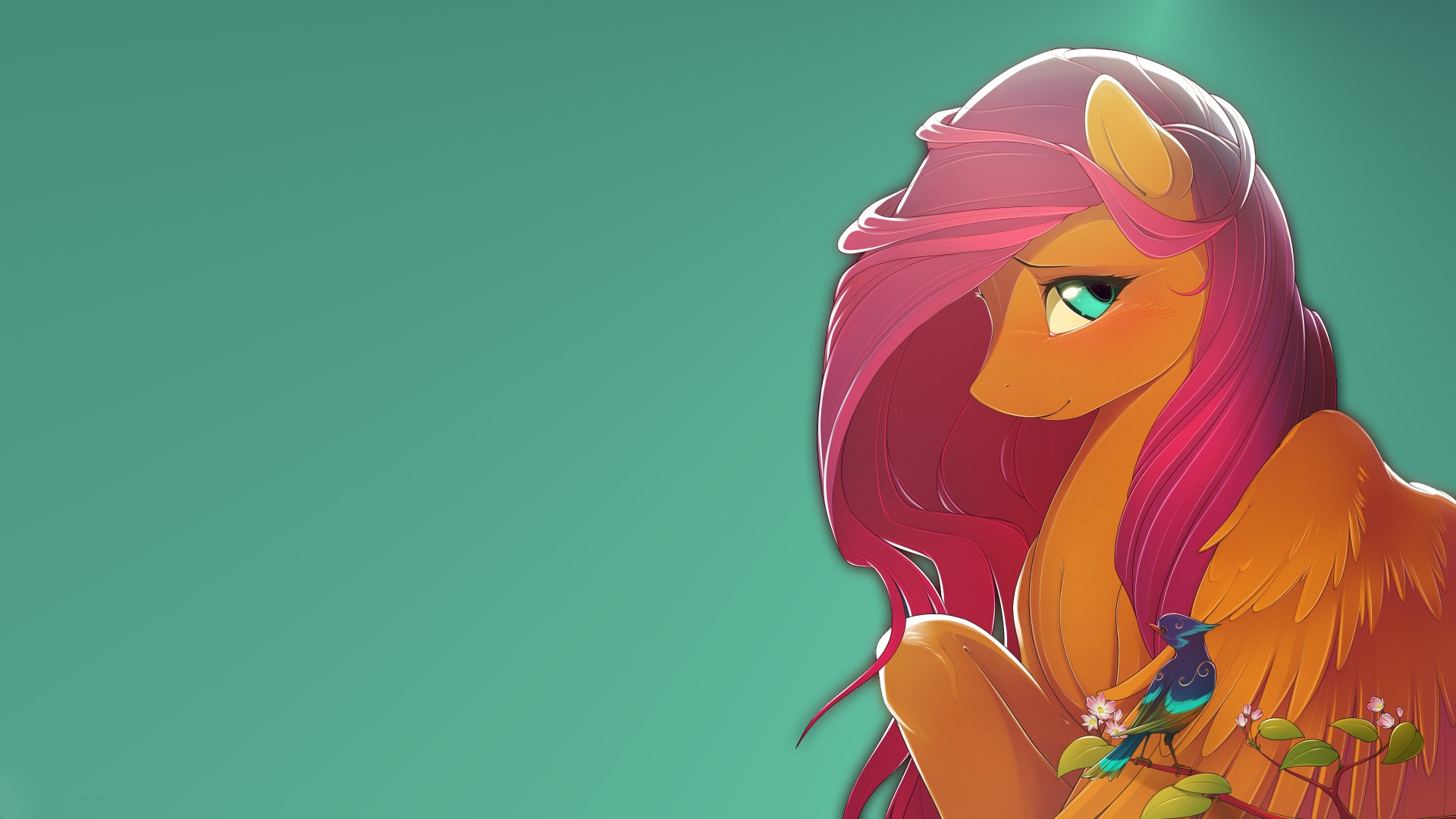 Scootaloo from My Little Pony with a bird HD Wallpaper