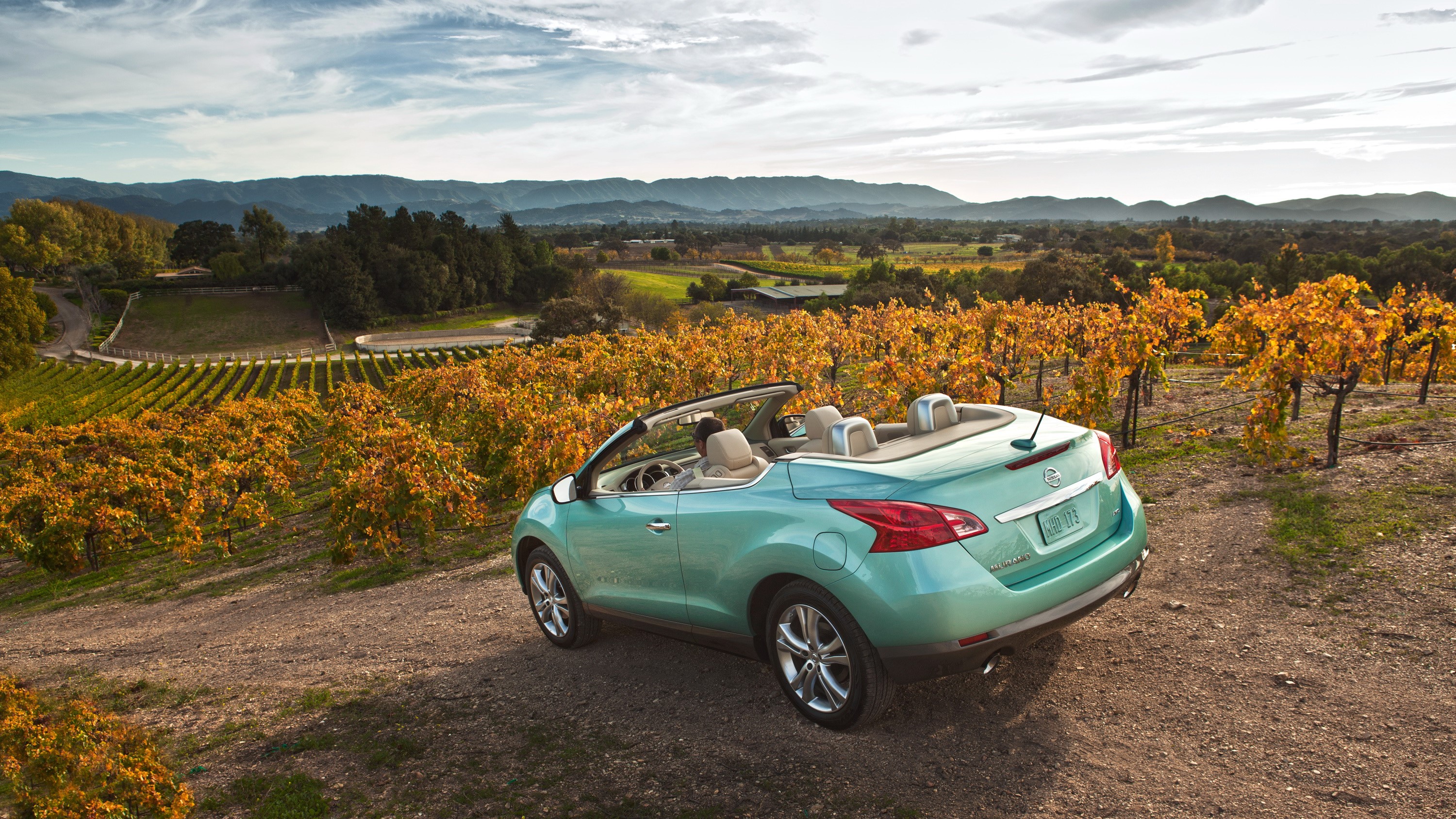 2011 Nissan Murano CrossCabriolet convertible in vineyard HD Wallpaper