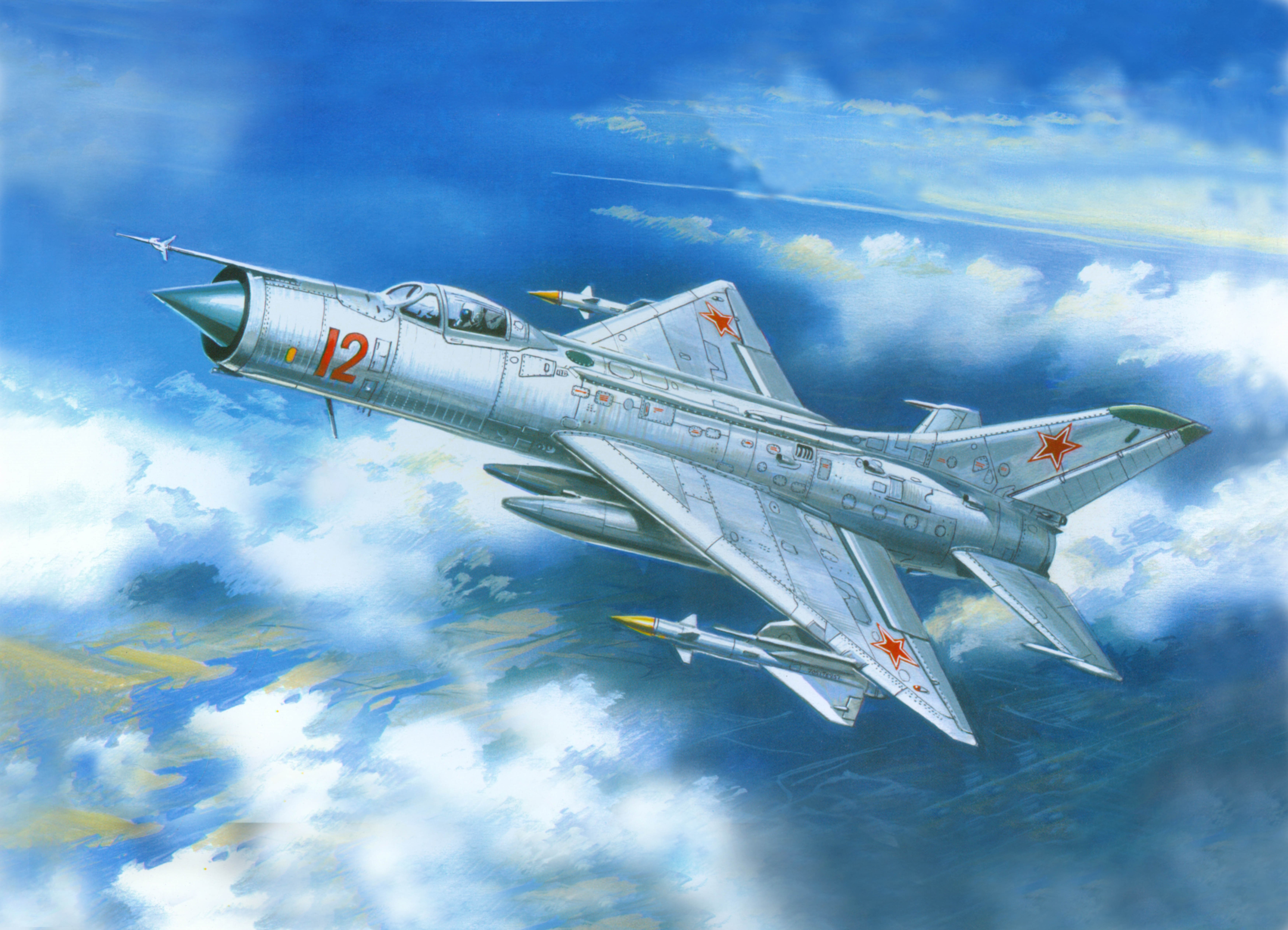 Fighter Airplane with missiles in flight HD Wallpaper
