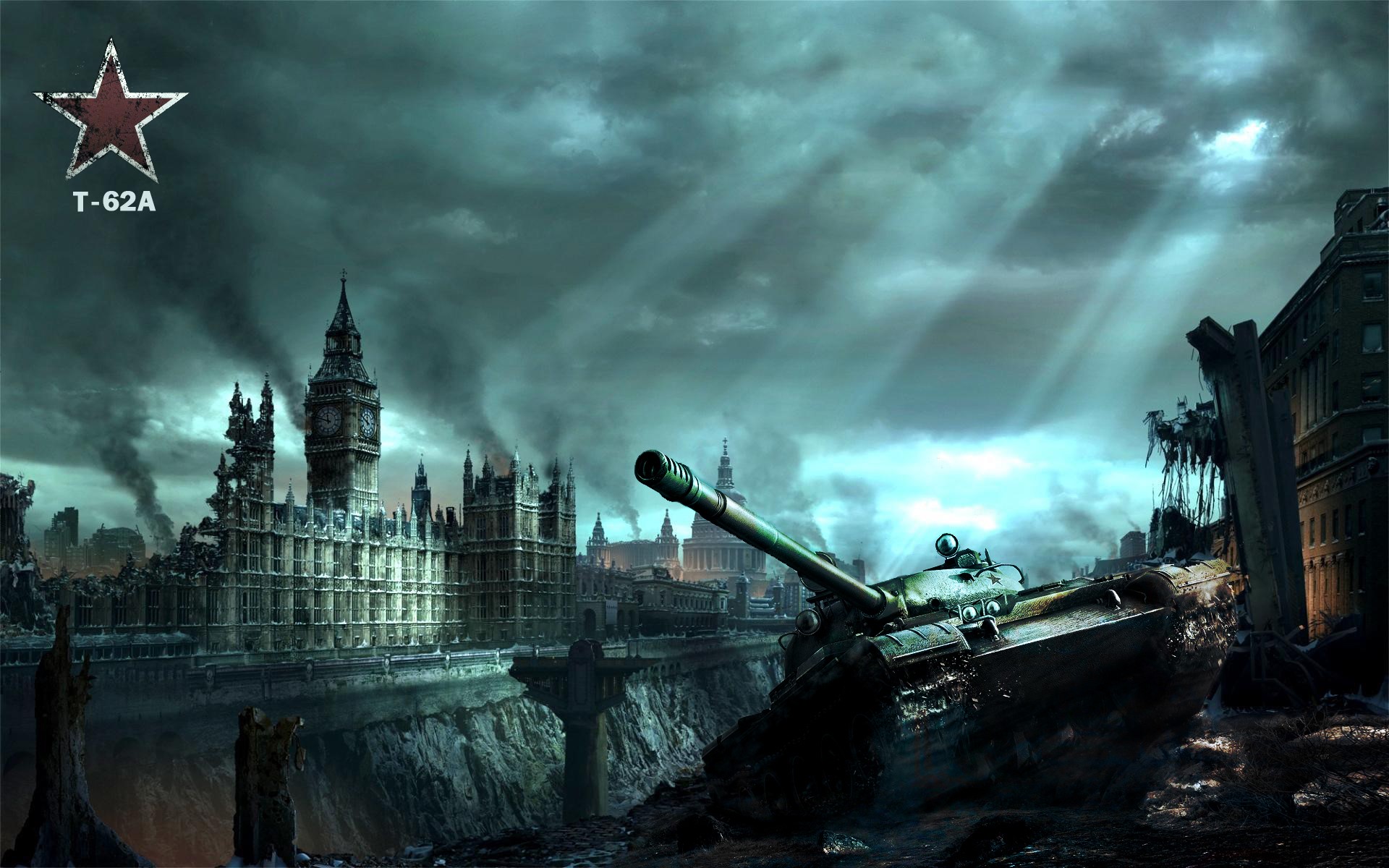 T-62A tank in a destroyed London HD Wallpaper