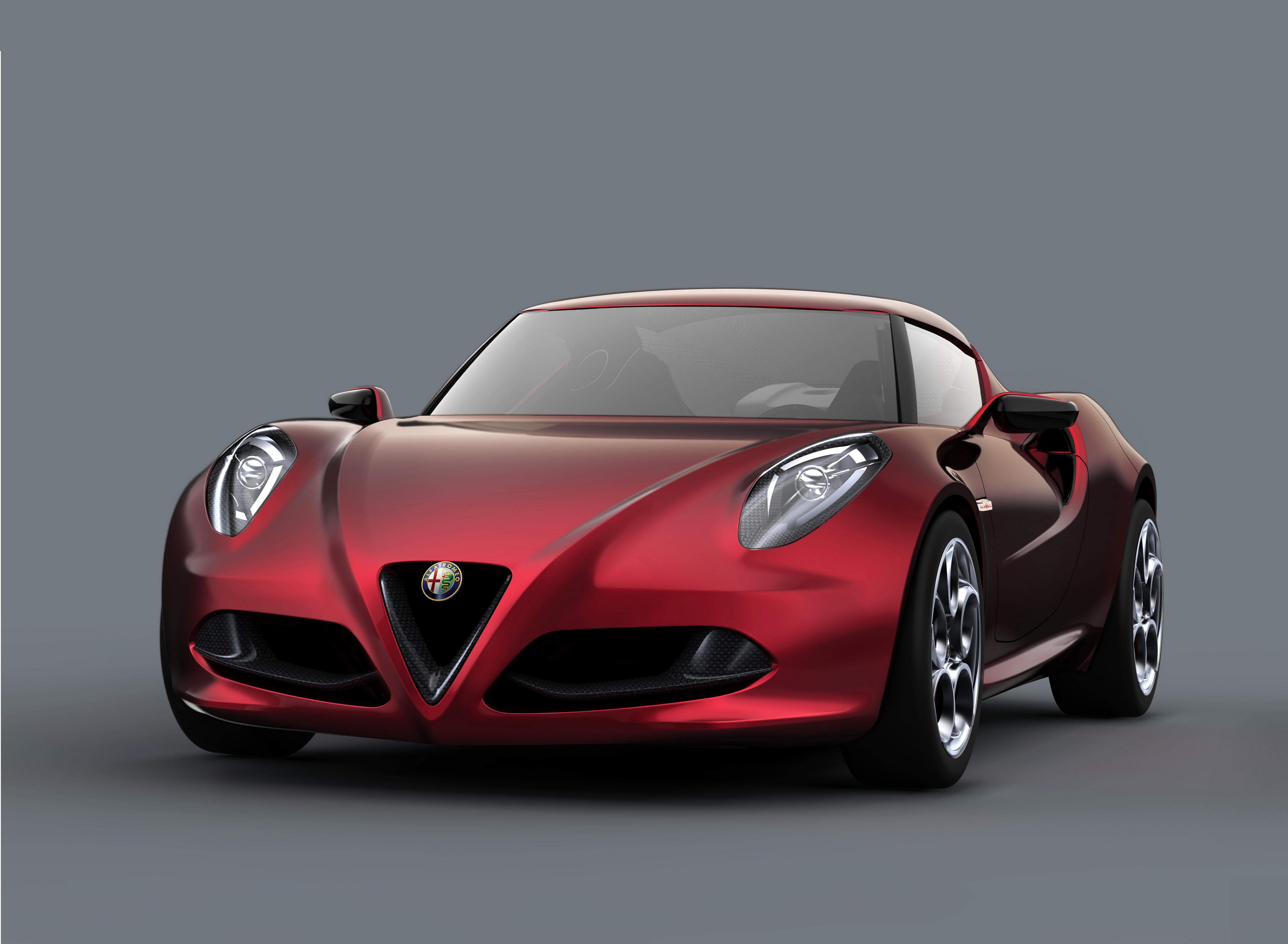 Red Alfa Romeo 4C Concept Car HD Wallpaper