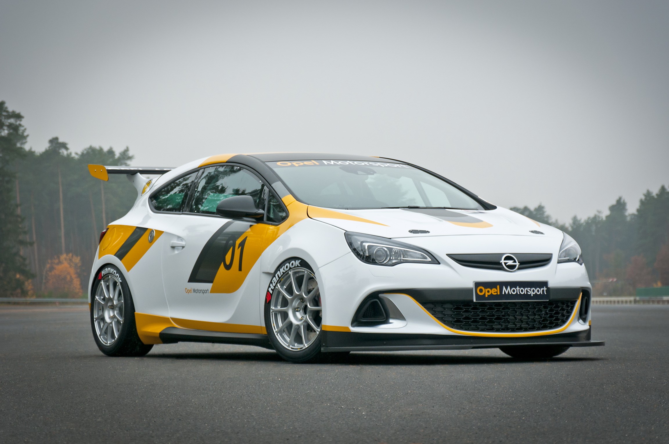 White Opel Astra OPC Cup Race Car HD Wallpaper