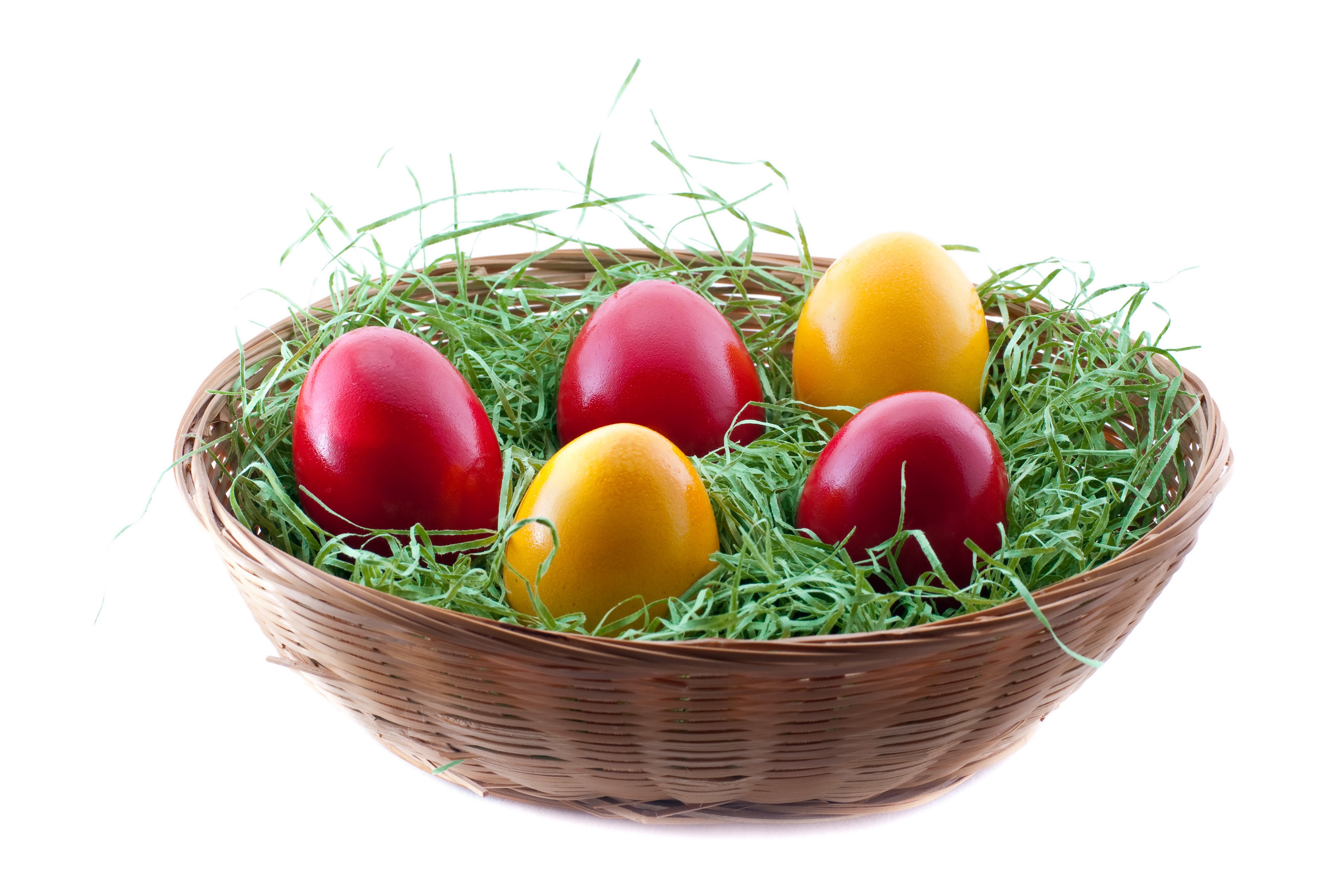 Easter Eggs in a Basket HD Wallpaper
