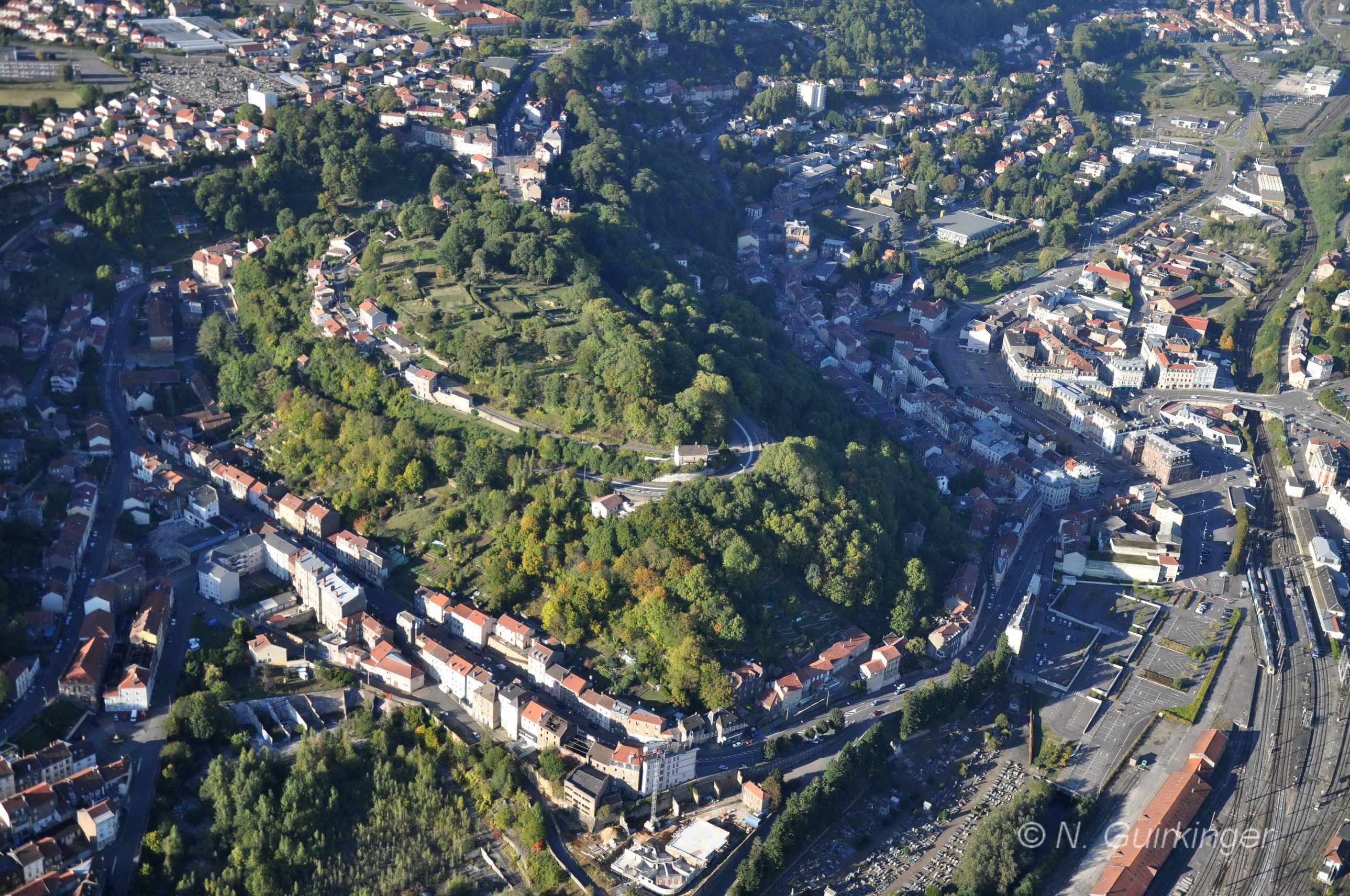 Aerial view of a town in Lothringen, France HD Wallpaper
