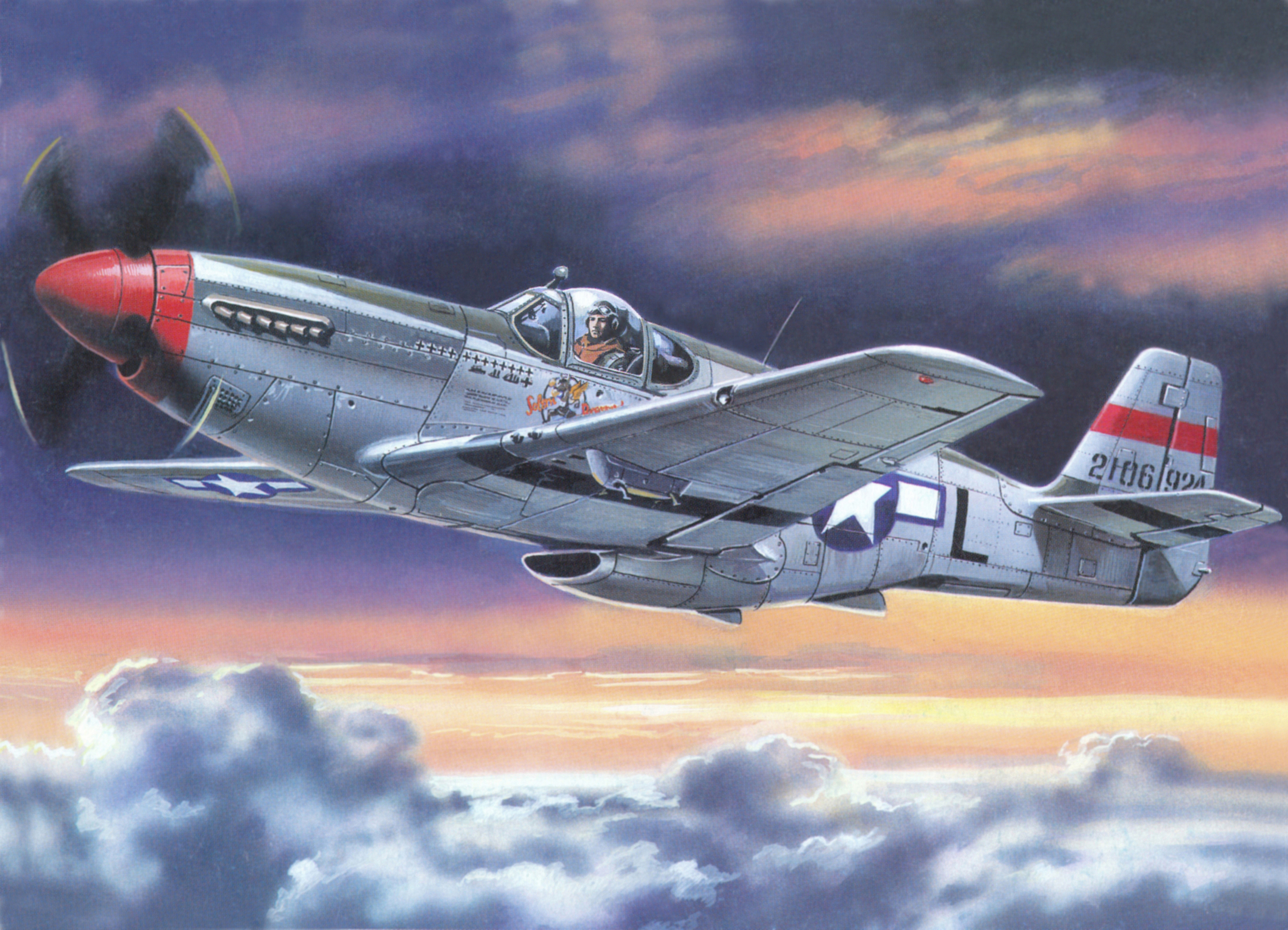P-51C Mustang airplane in flight HD Wallpaper