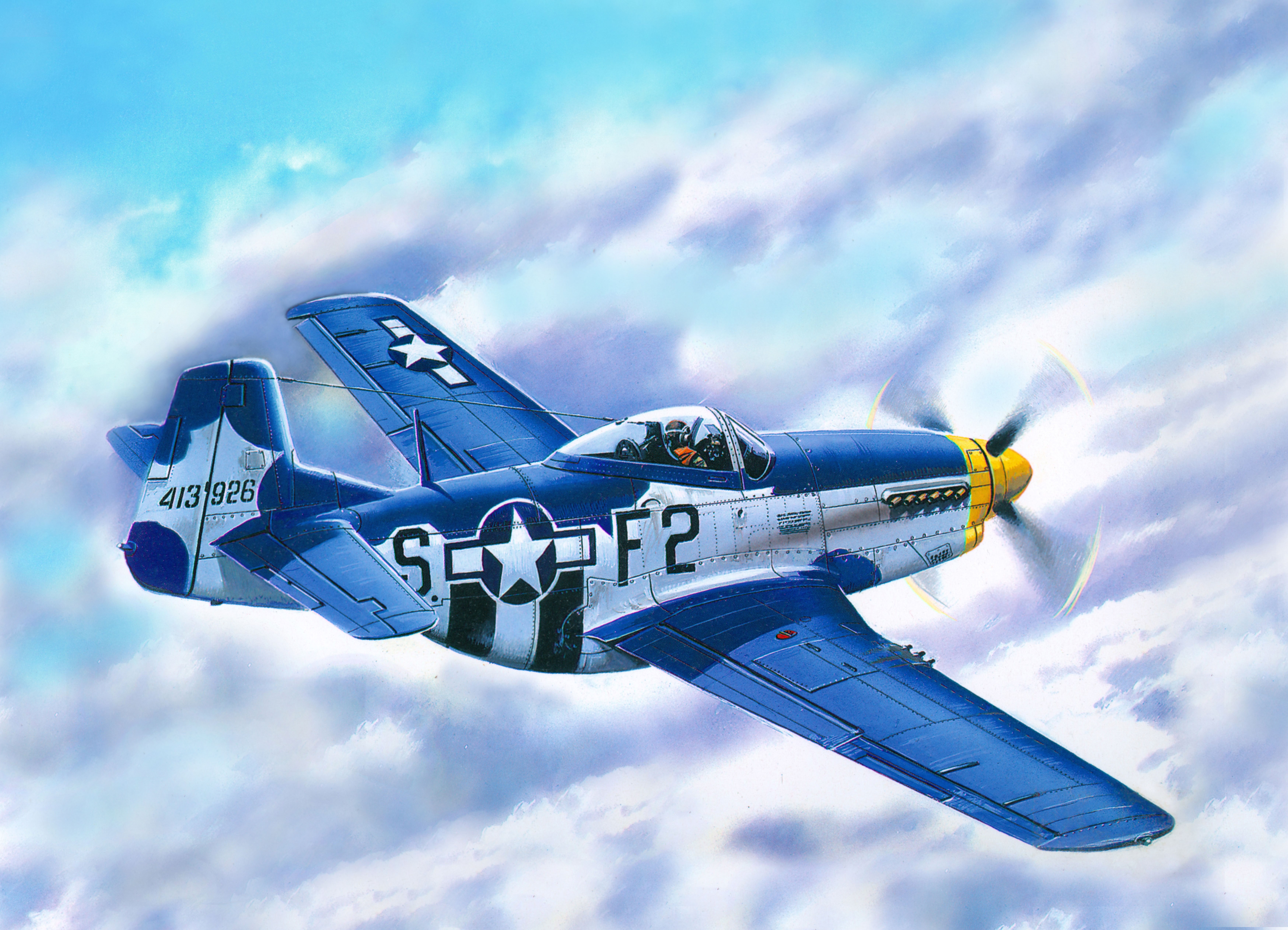 P-51D-15 Airplane in Flight HD Wallpaper