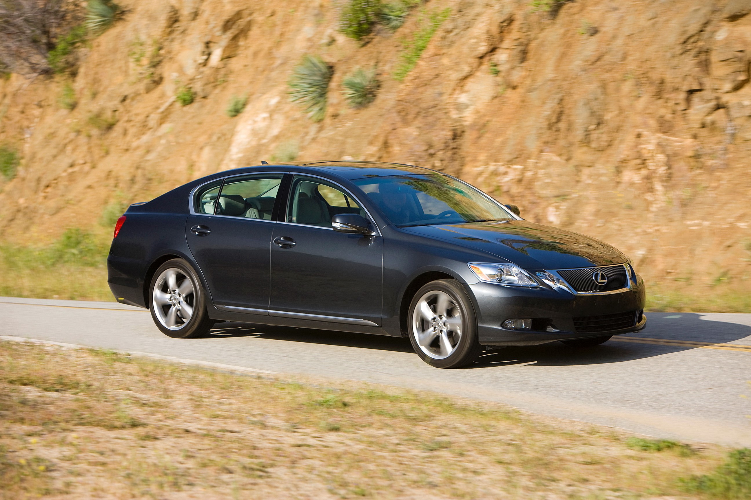 Grey 2010 Lexus GS350 driving on a road HD Wallpaper