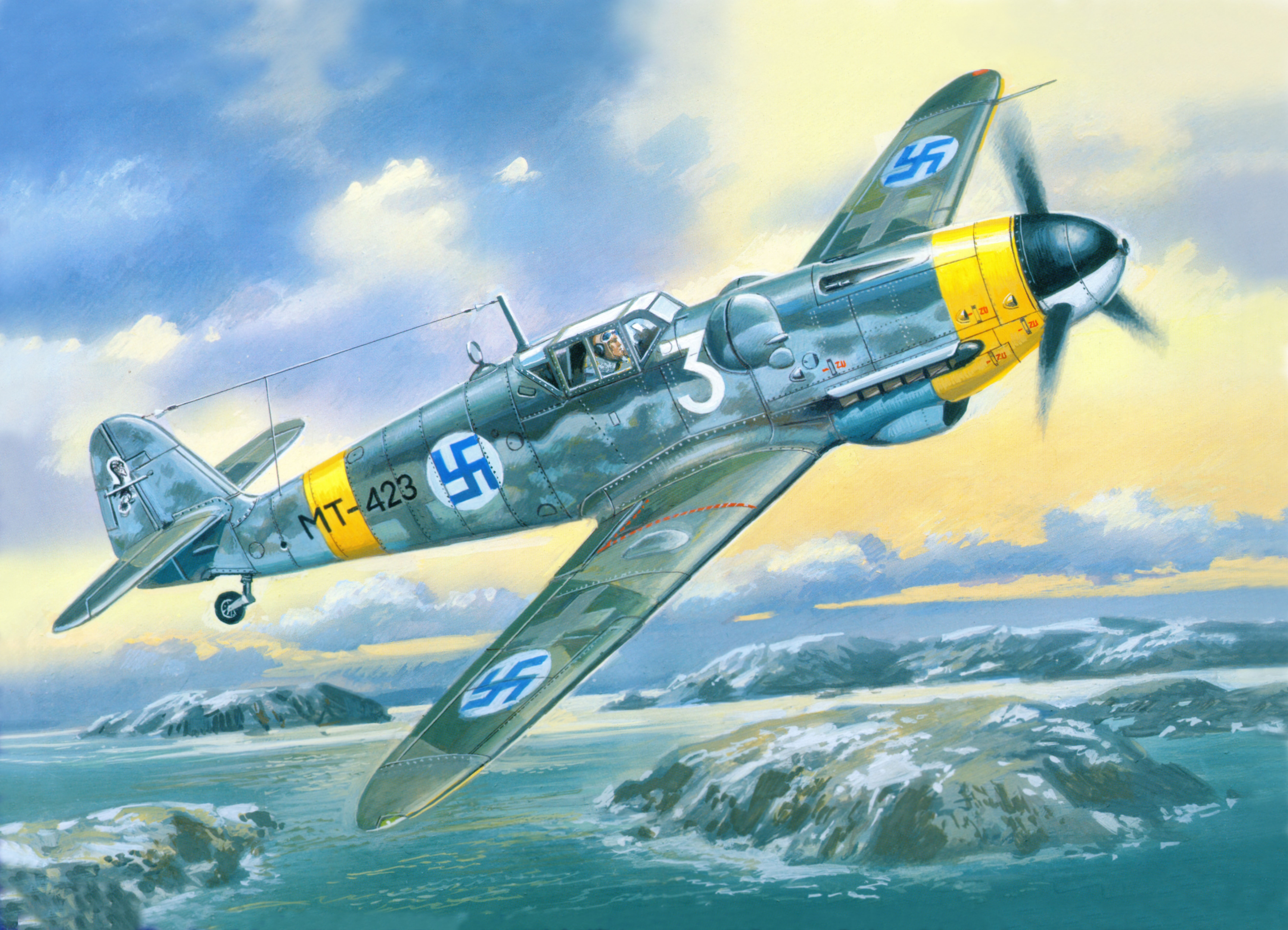 Bf-109G-6 Airplane in Flight HD Wallpaper