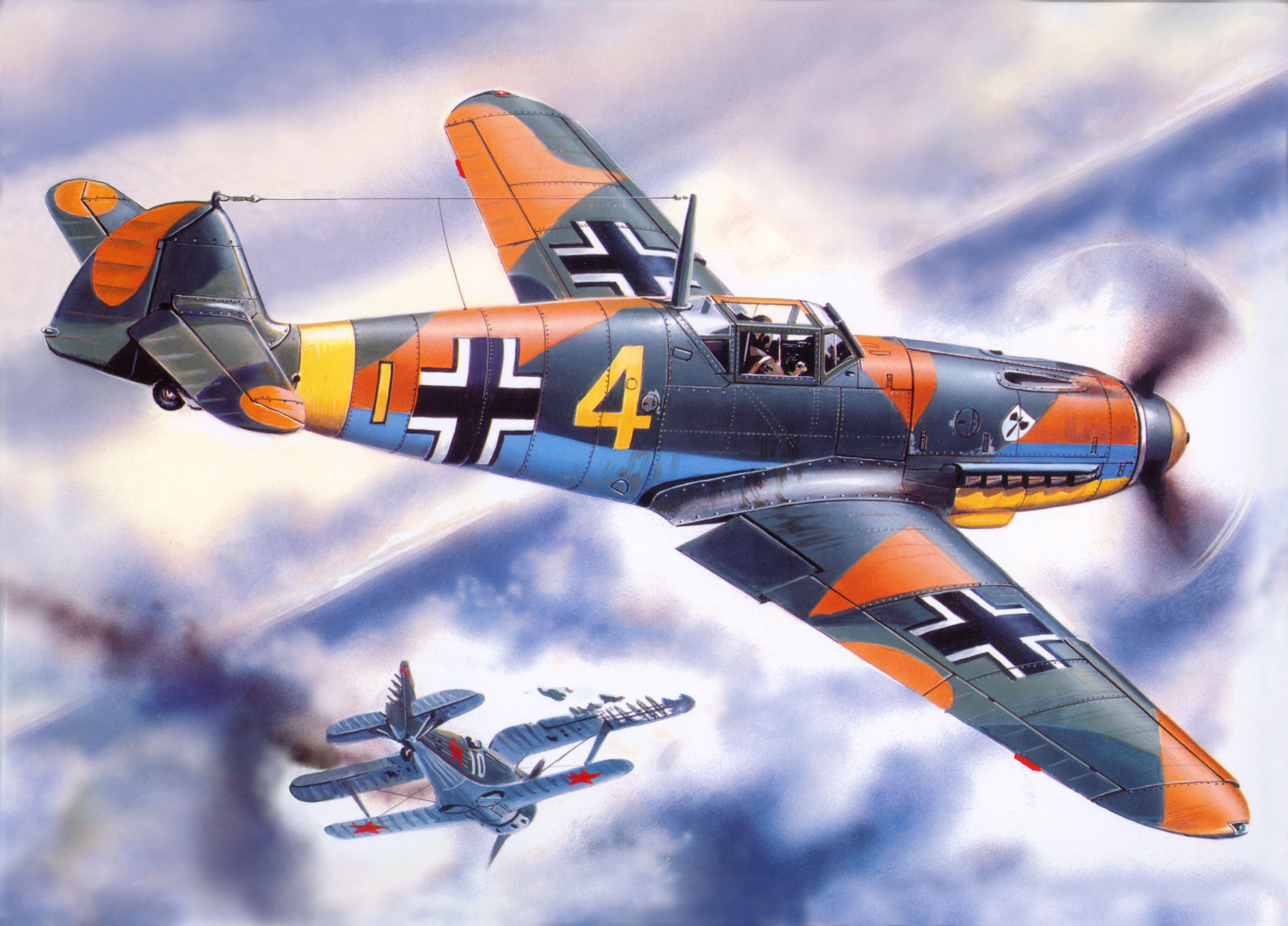 Bf-109 F4 Airplane in Flight HD Wallpaper
