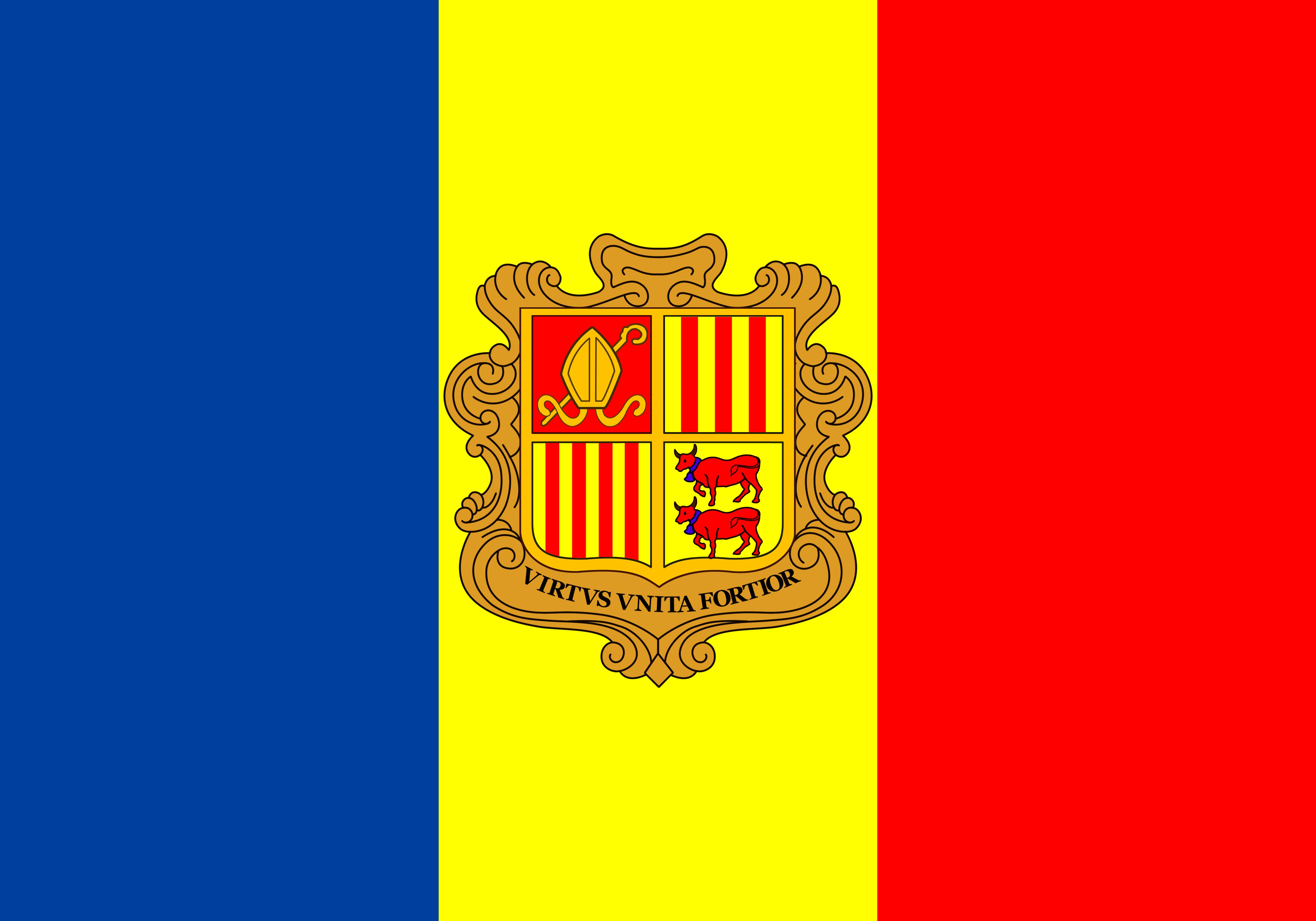 Flag of Andorra HD Wallpaper