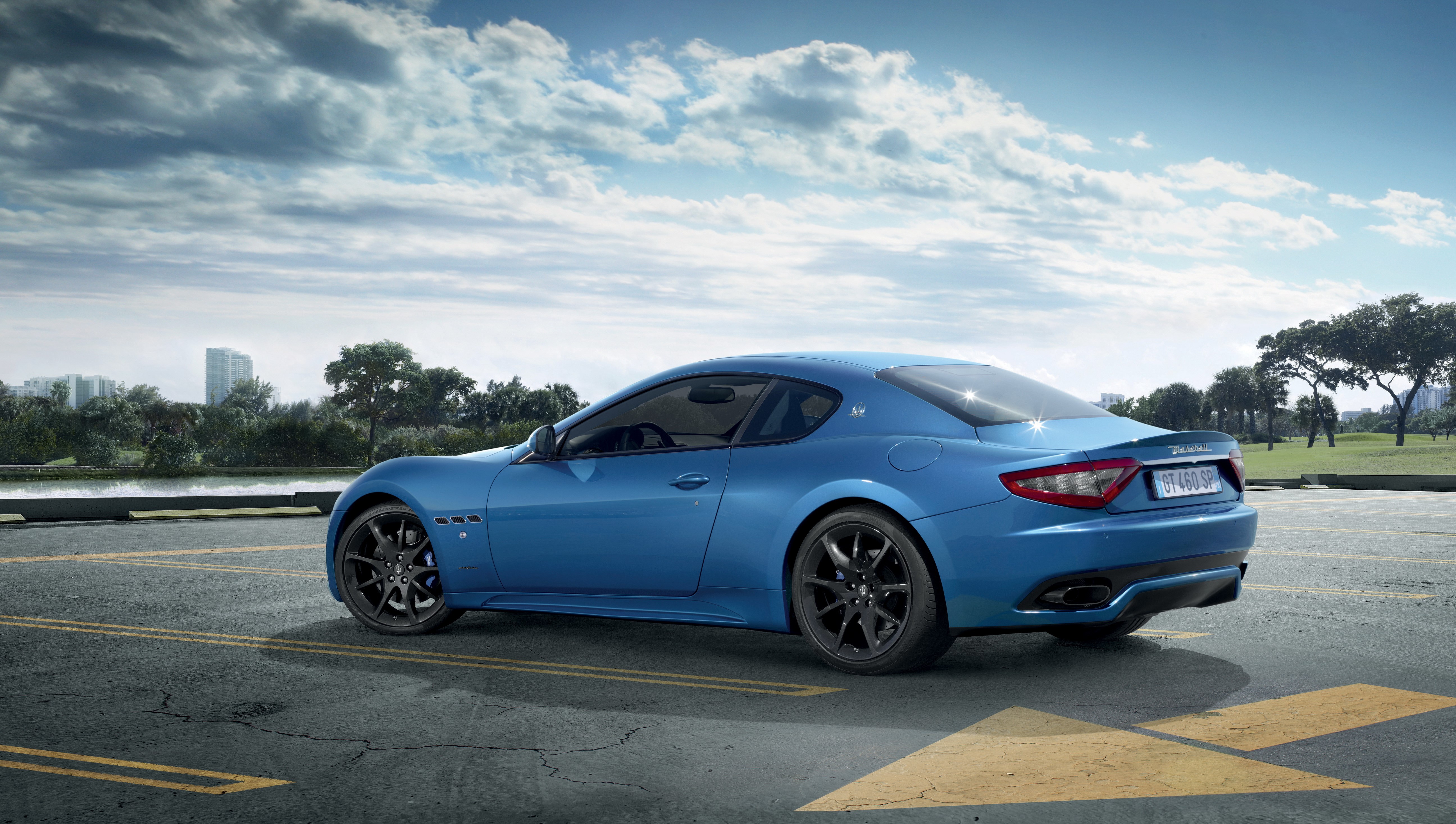 2012 Maserati GranTurismo Sport, Light Blue, Side View HD Wallpaper