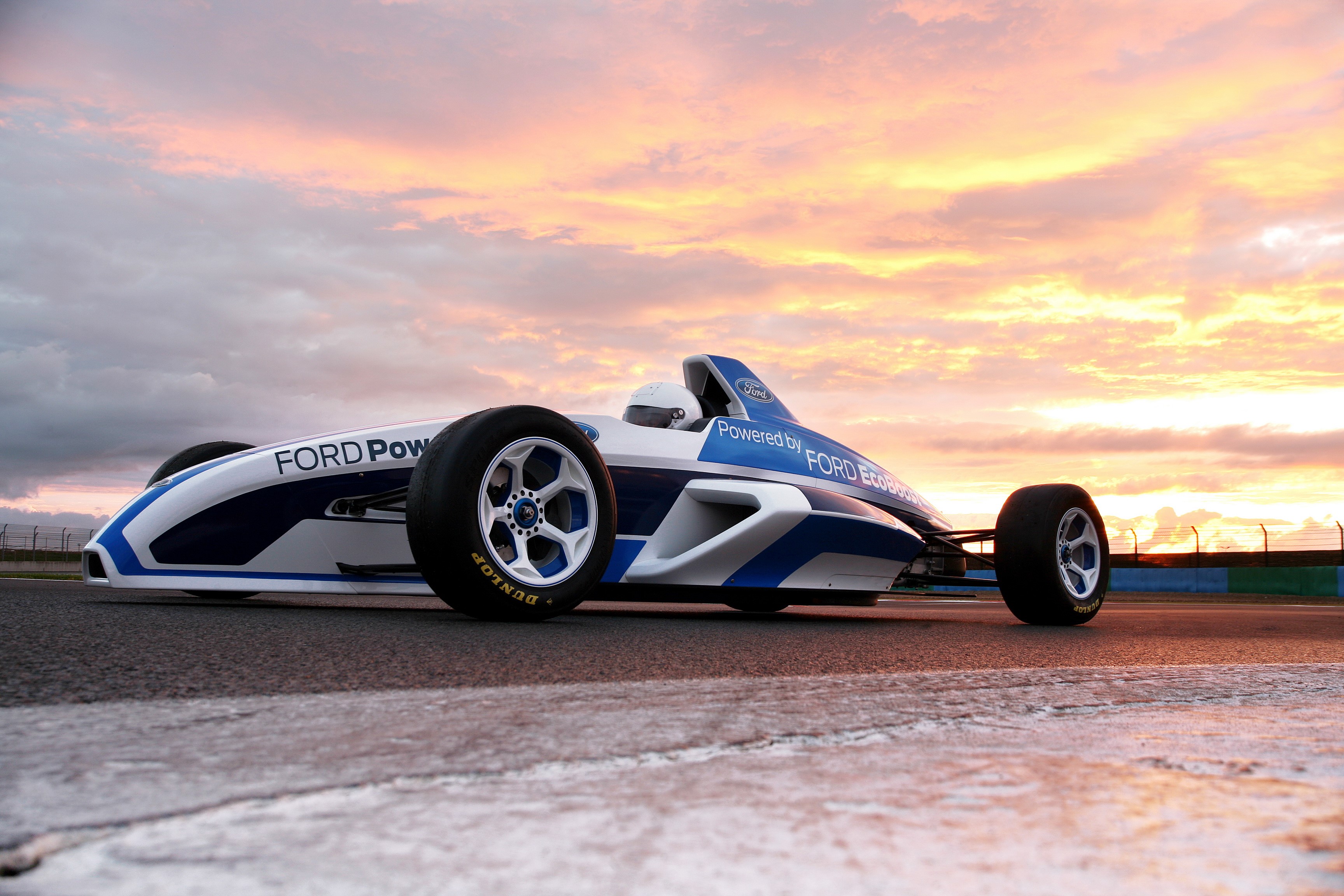 2011 Ford Formula race car at sunset HD Wallpaper