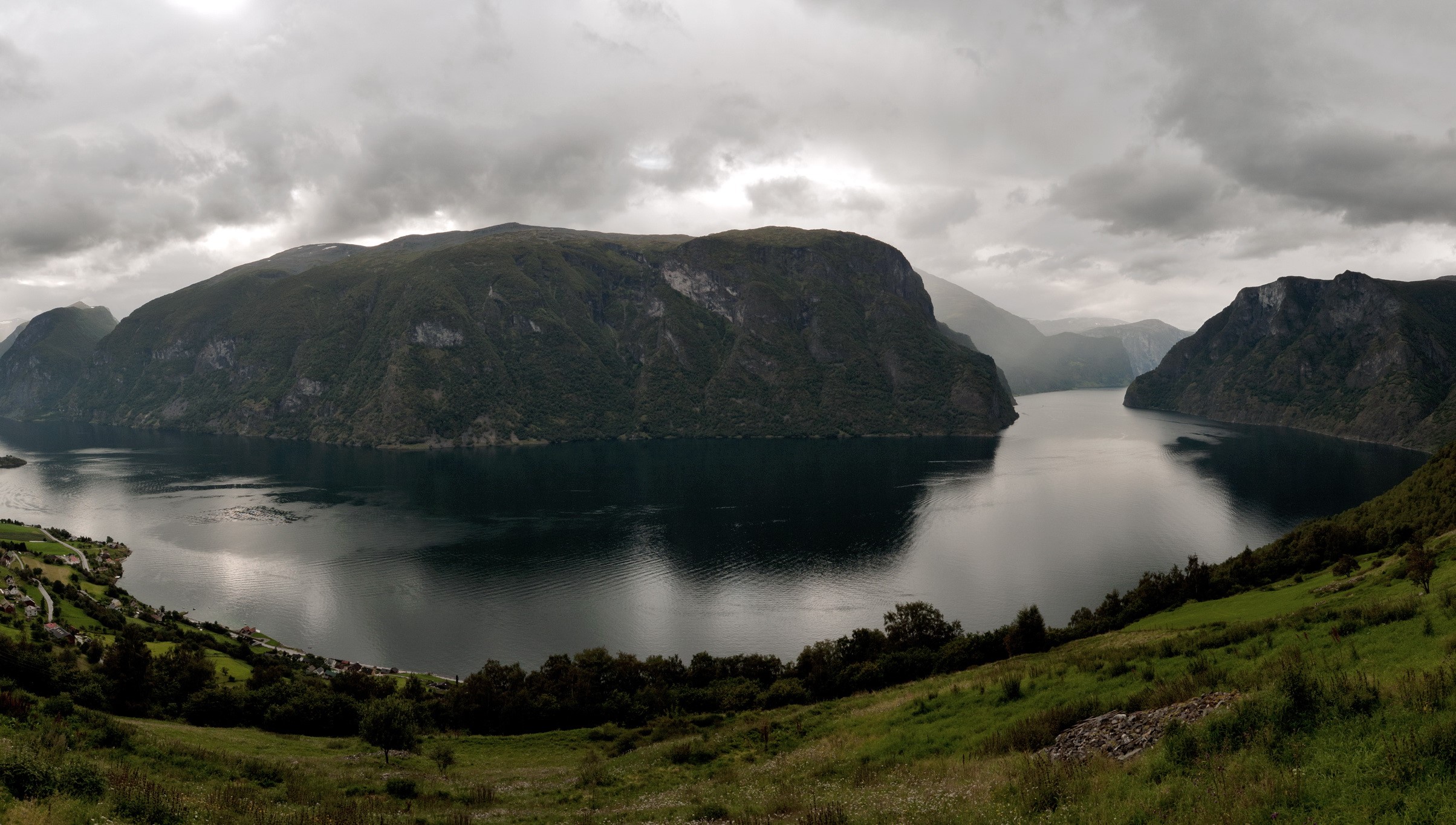 Aurlands Fjord Scenery in Norway HD Wallpaper
