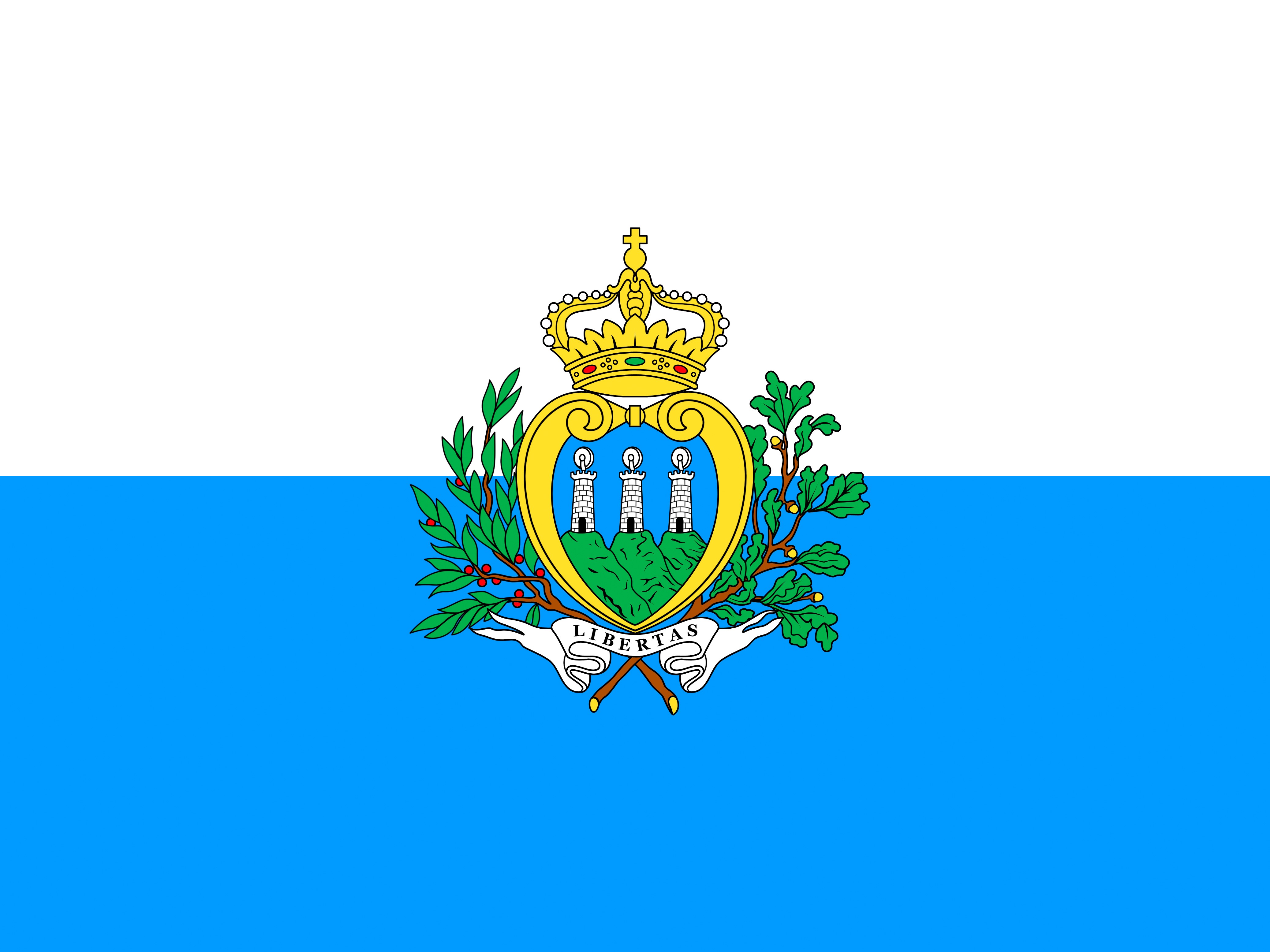 Flag of San Marino HD Wallpaper