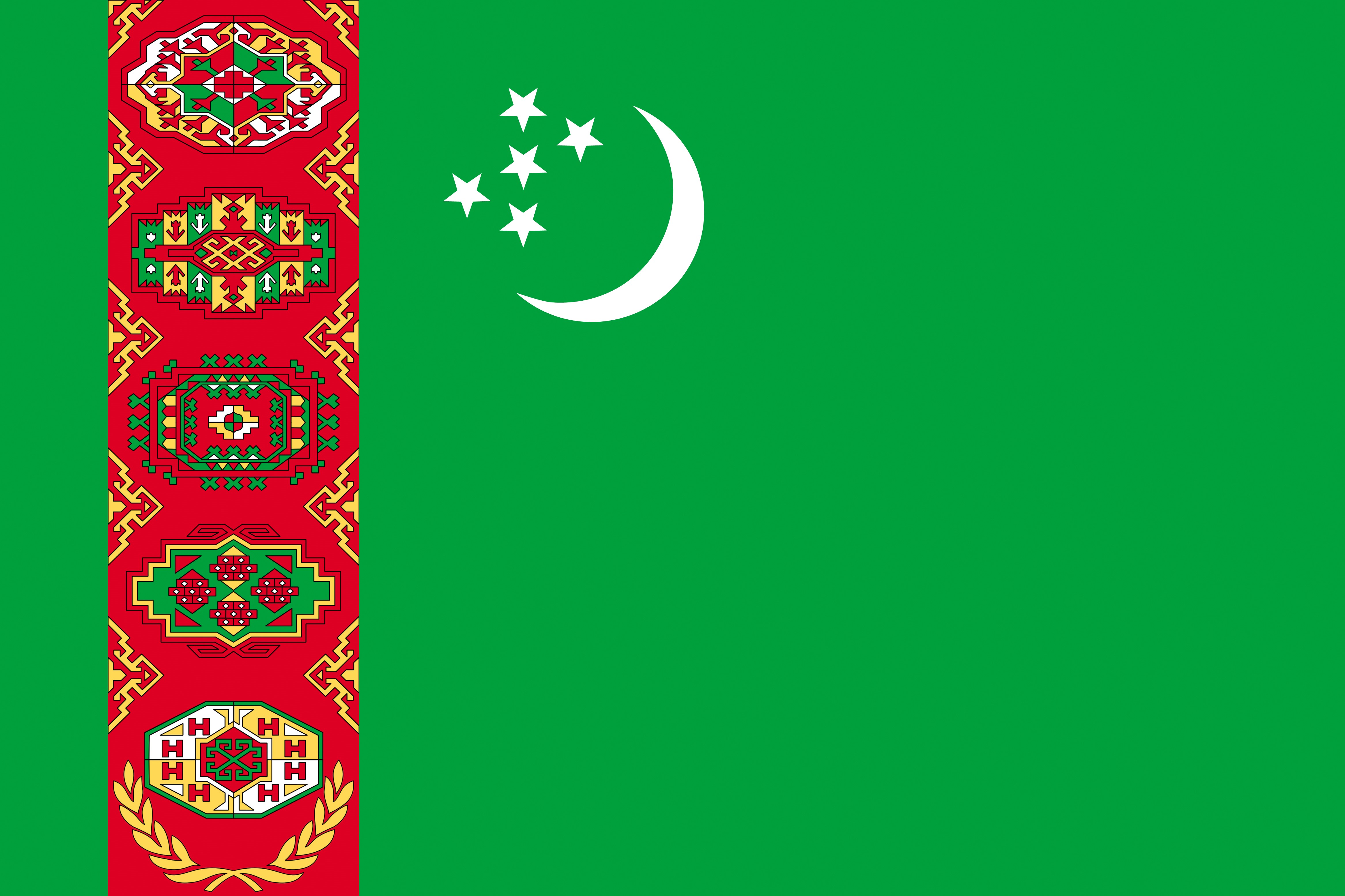 Flag of Turkmenistan HD Wallpaper