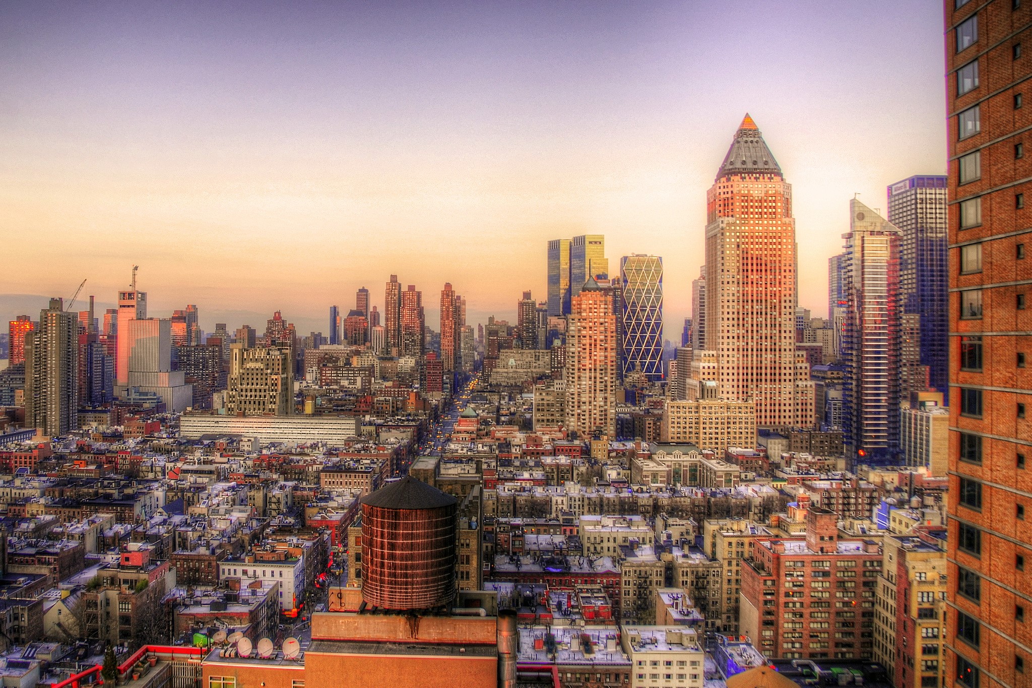 New York City Skyline at Sunset HD Wallpaper