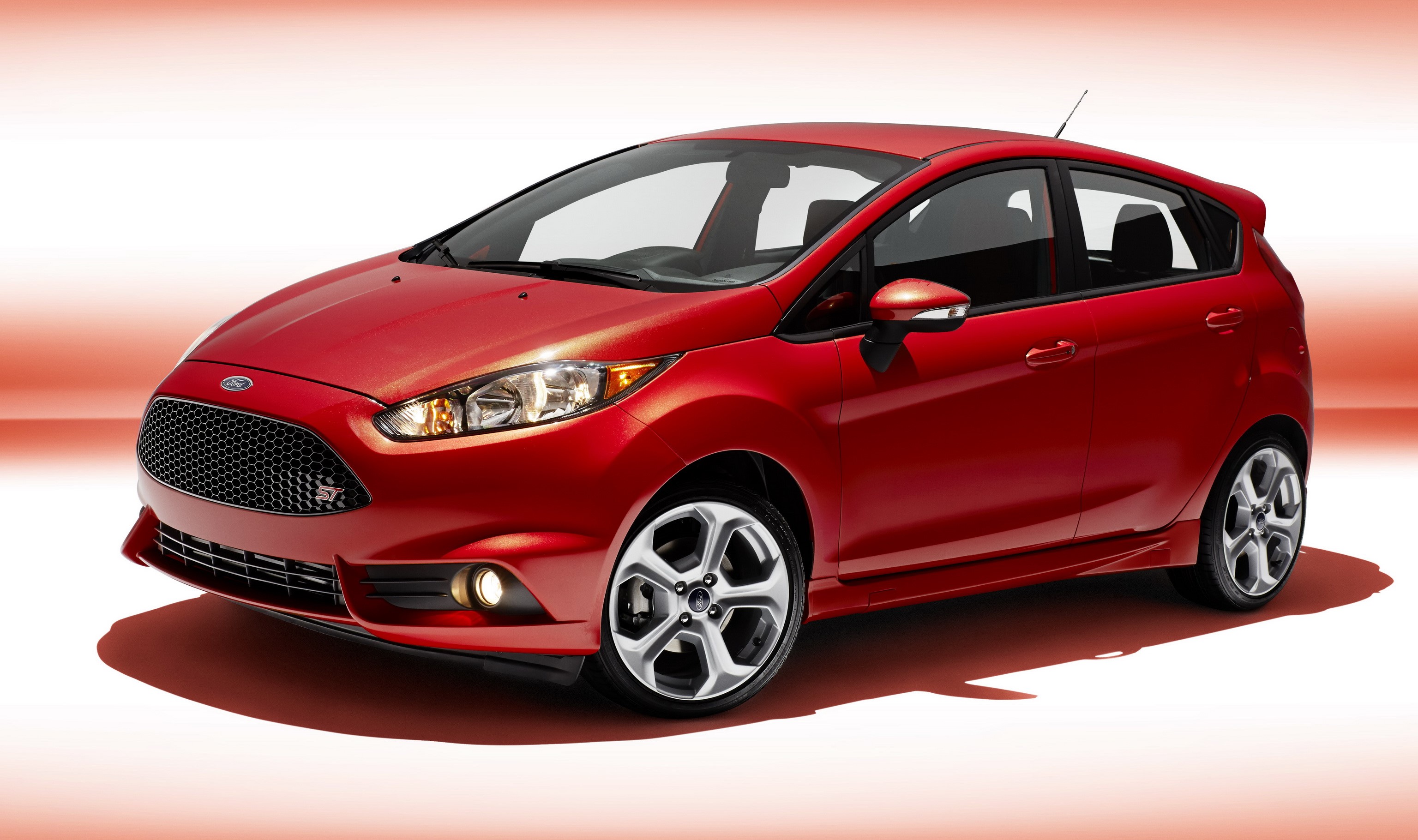 Red 2014 Ford Fiesta ST HD Wallpaper