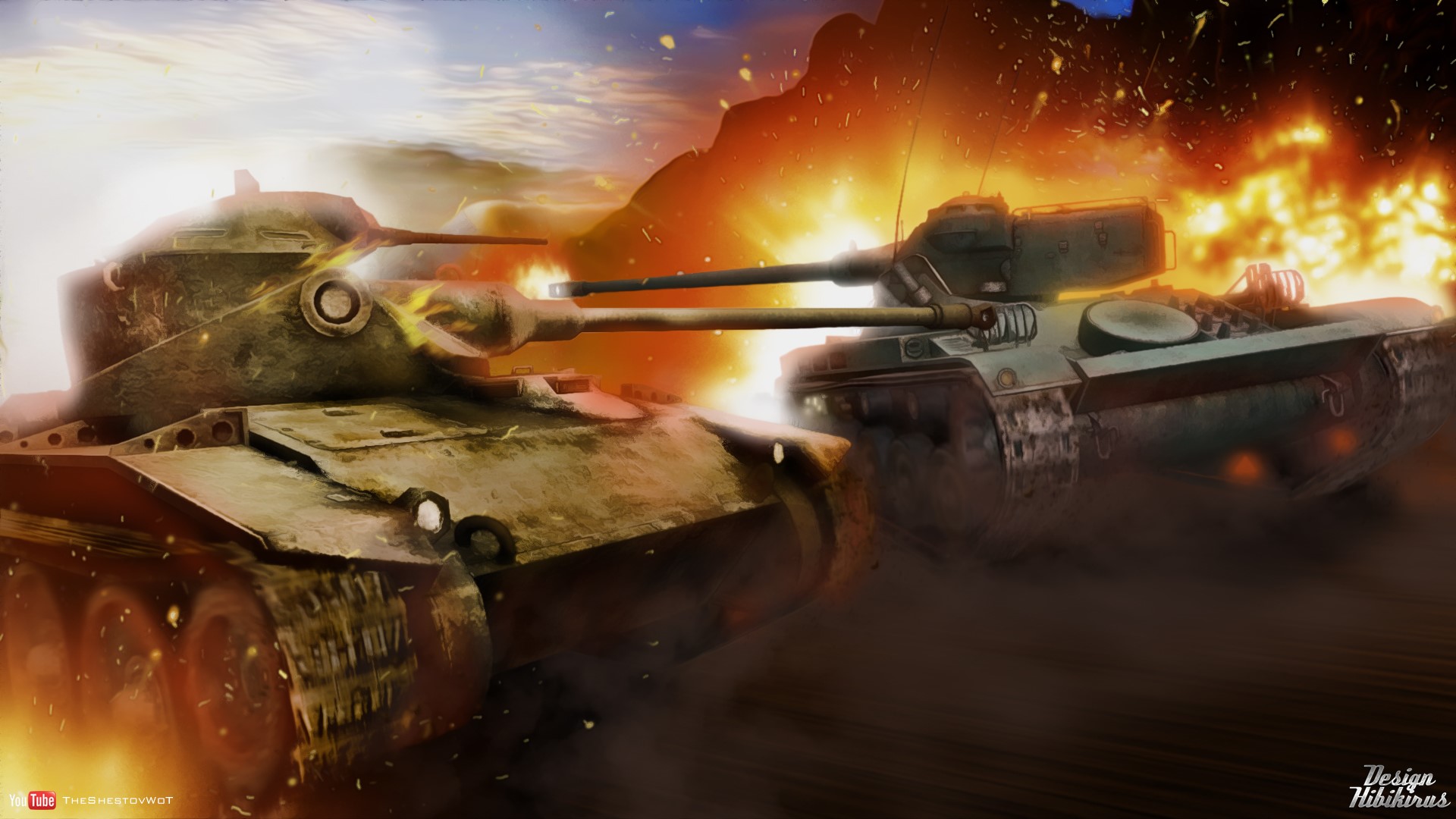 T71 vs AMX 13-75 in World of Tanks battle HD Wallpaper
