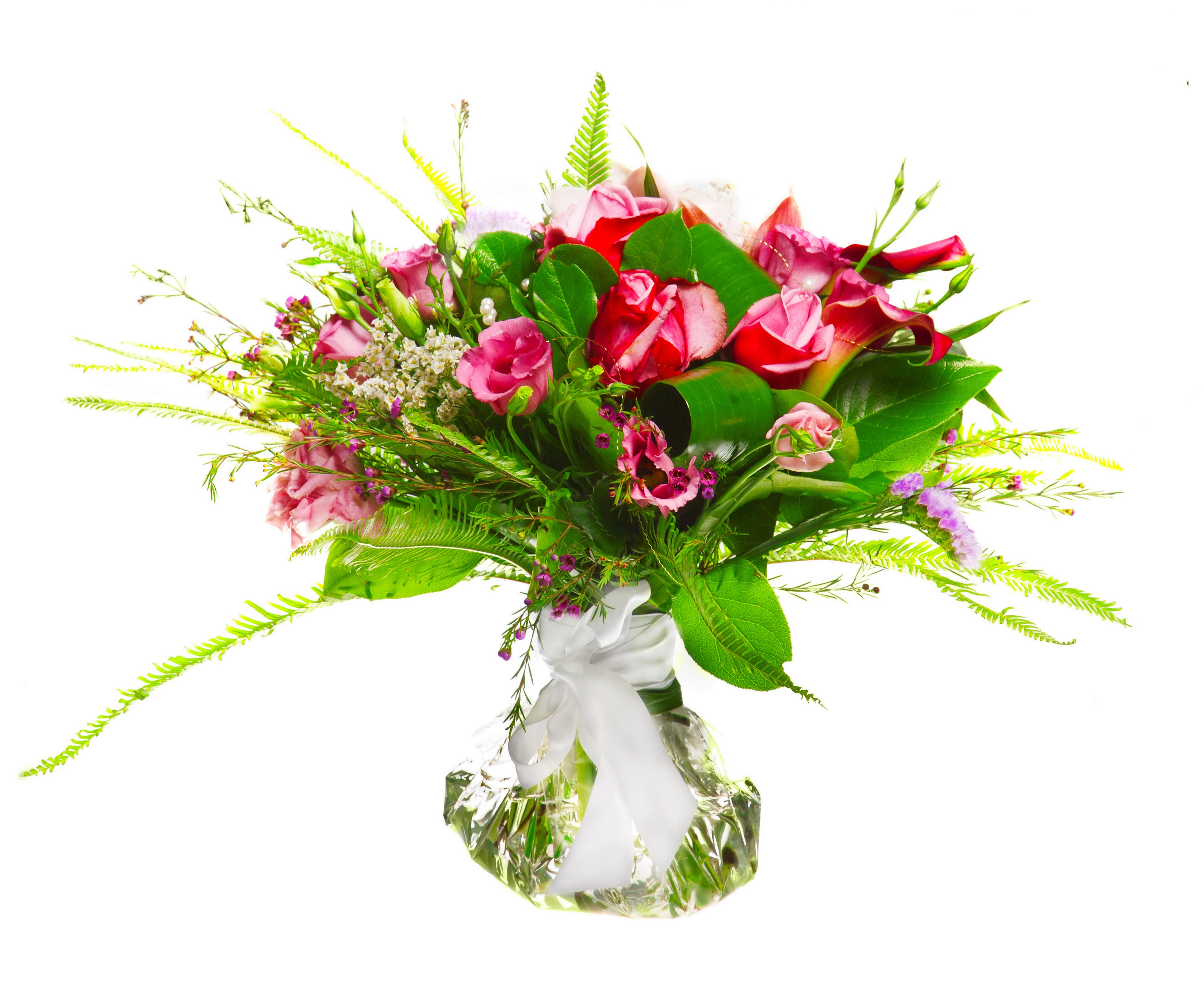 Bouquet of Roses and Calla Lilies in a Vase HD Wallpaper