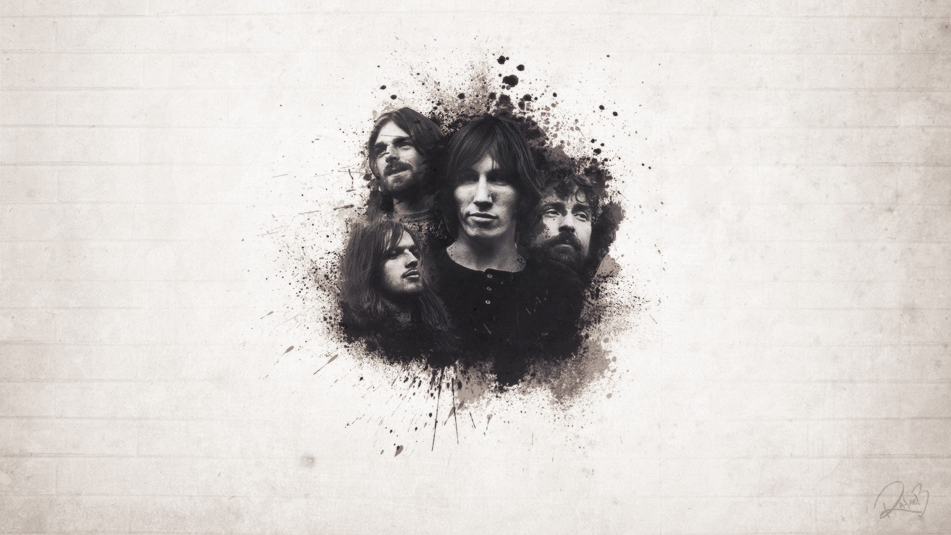 Pink Floyd band members grunge art HD Wallpaper