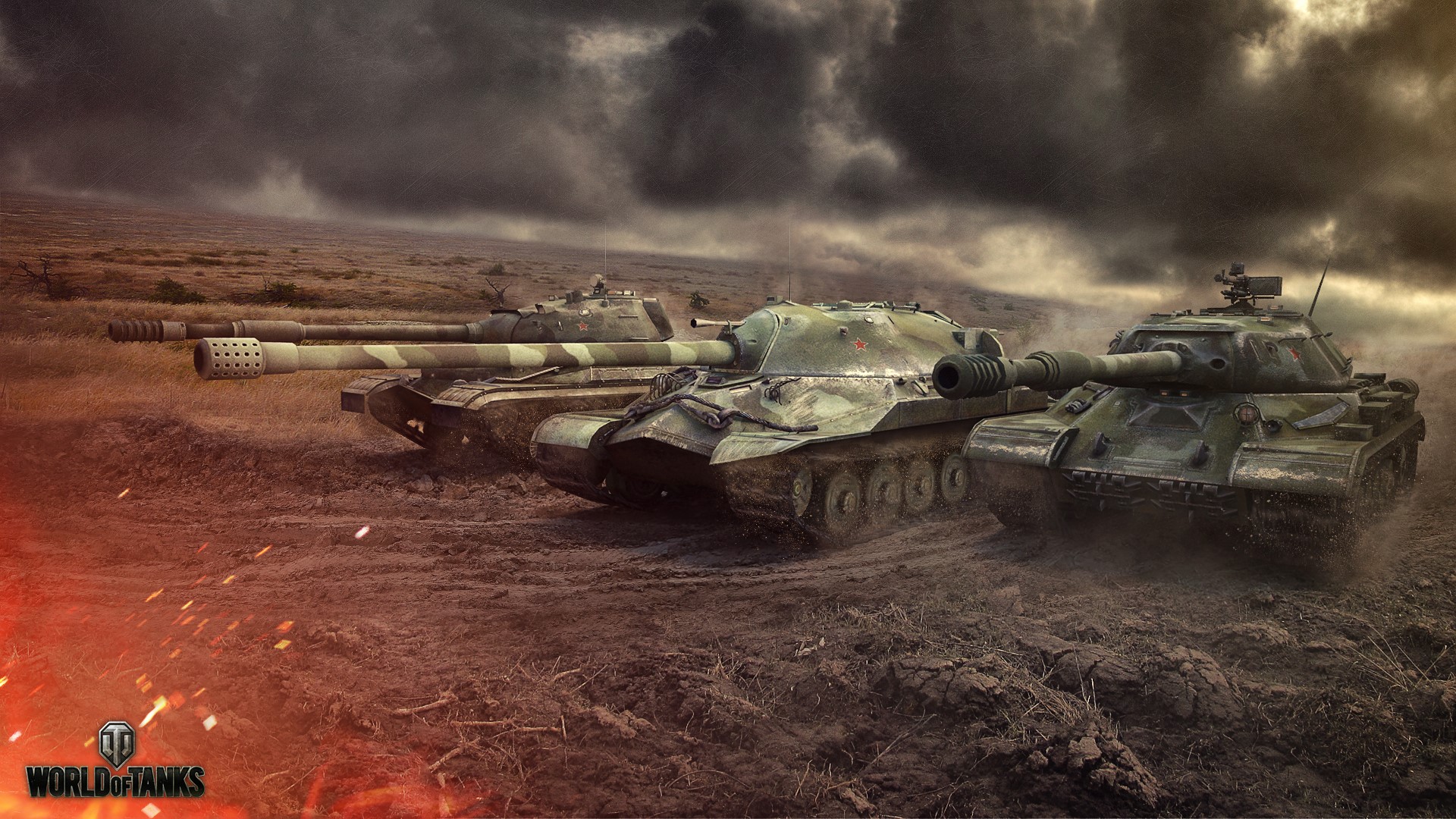 World of Tanks IS-7, IS-4, and IS-8 tanks HD Wallpaper