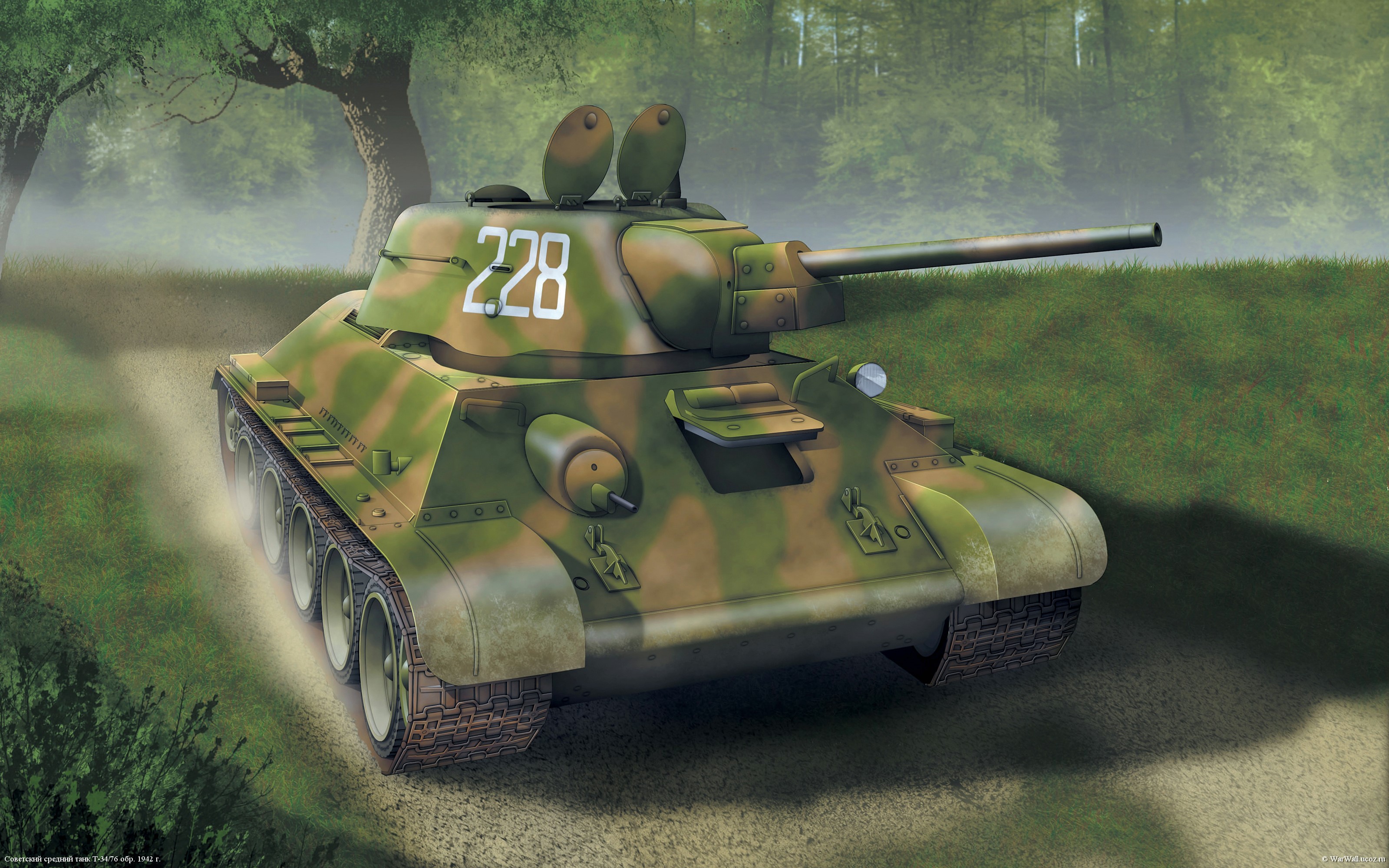 T-34-76 tank from World of Tanks HD Wallpaper
