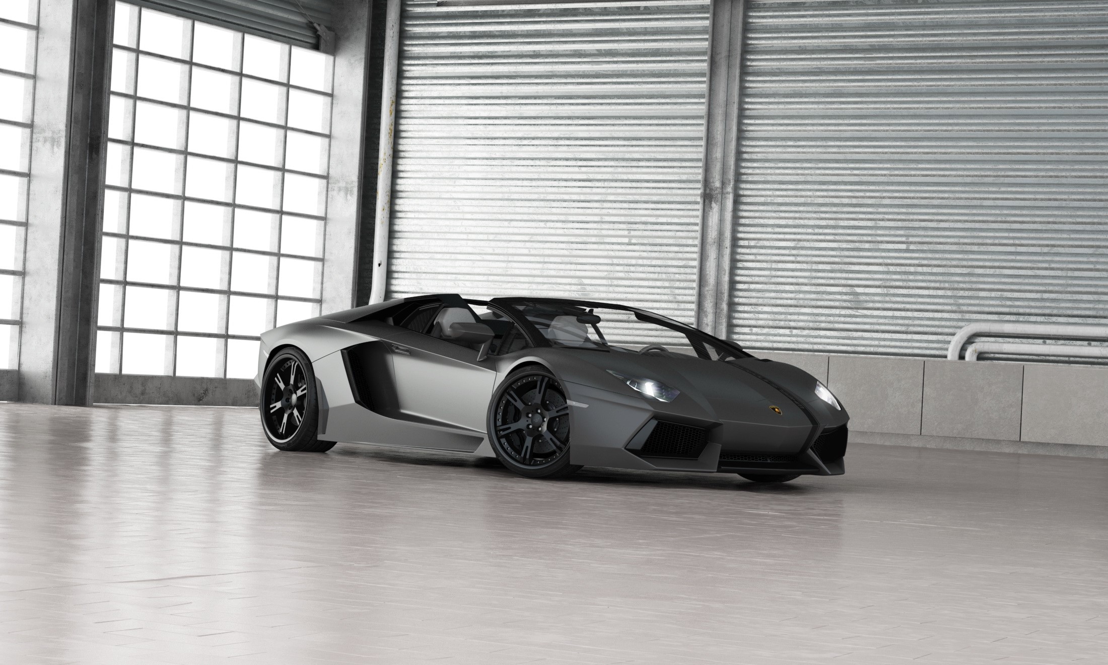 Grey 2013 Lamborghini Aventador LP700-4 Roadster HD Wallpaper