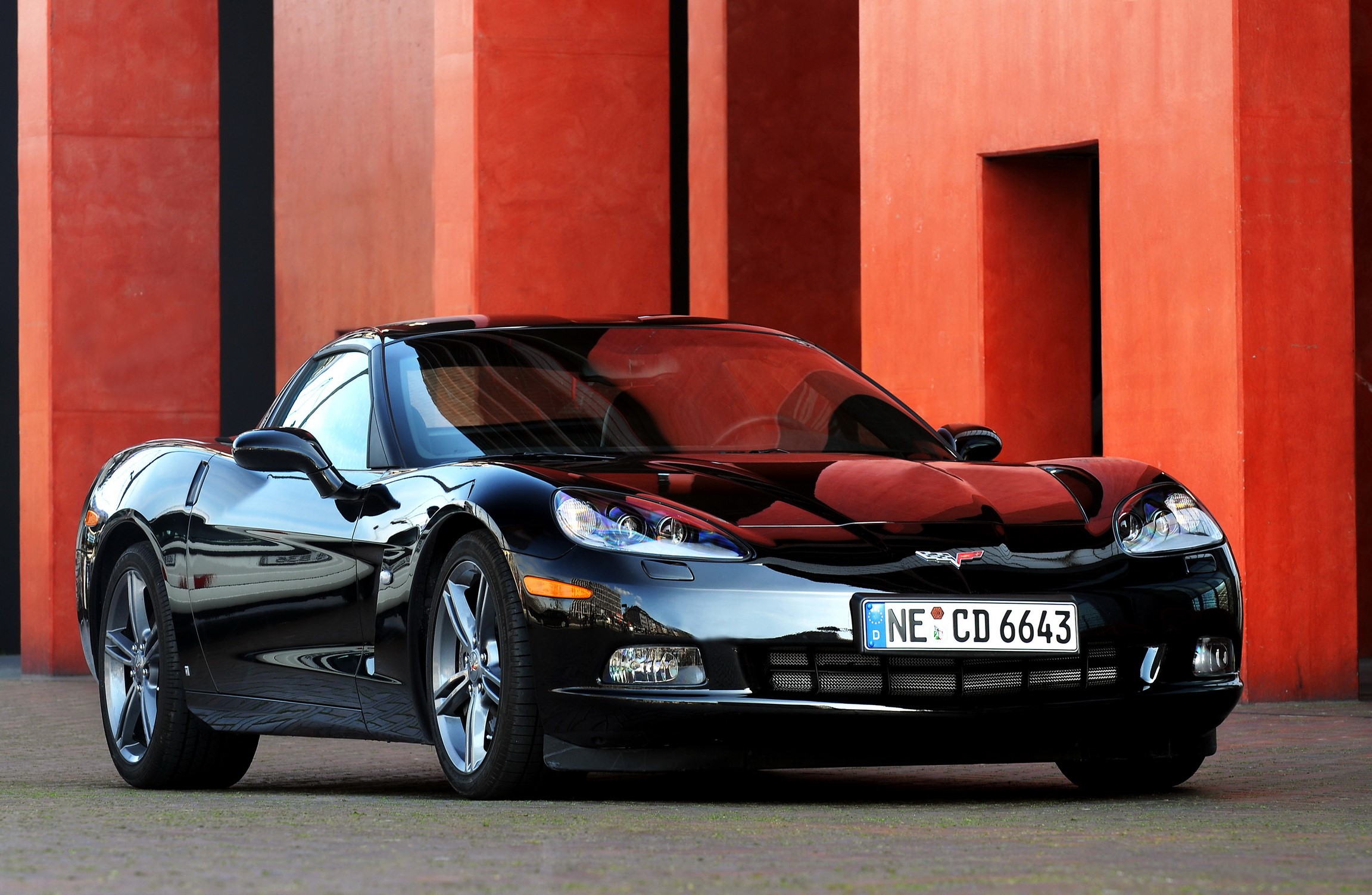 Black 2008 Chevrolet Corvette C6 HD Wallpaper
