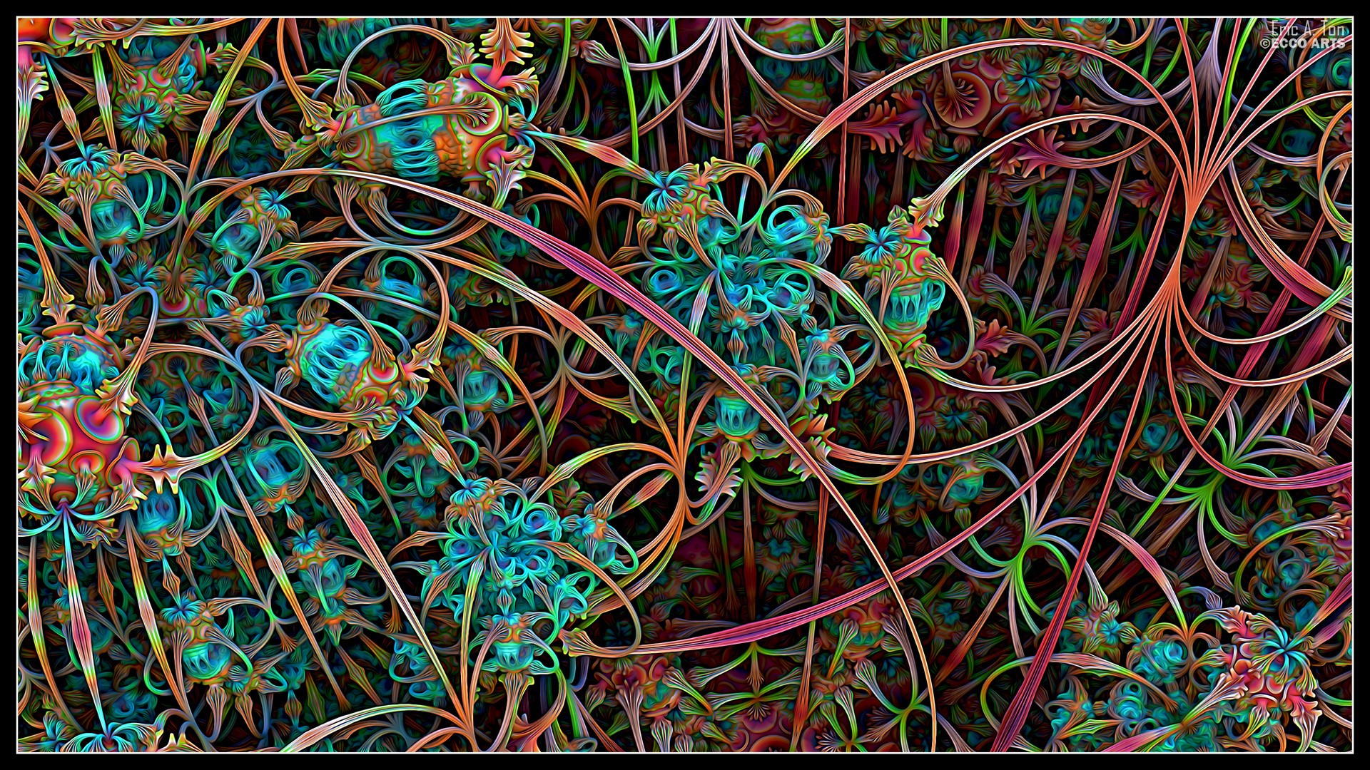 Abstract fractal art with floral and organic patterns HD Wallpaper
