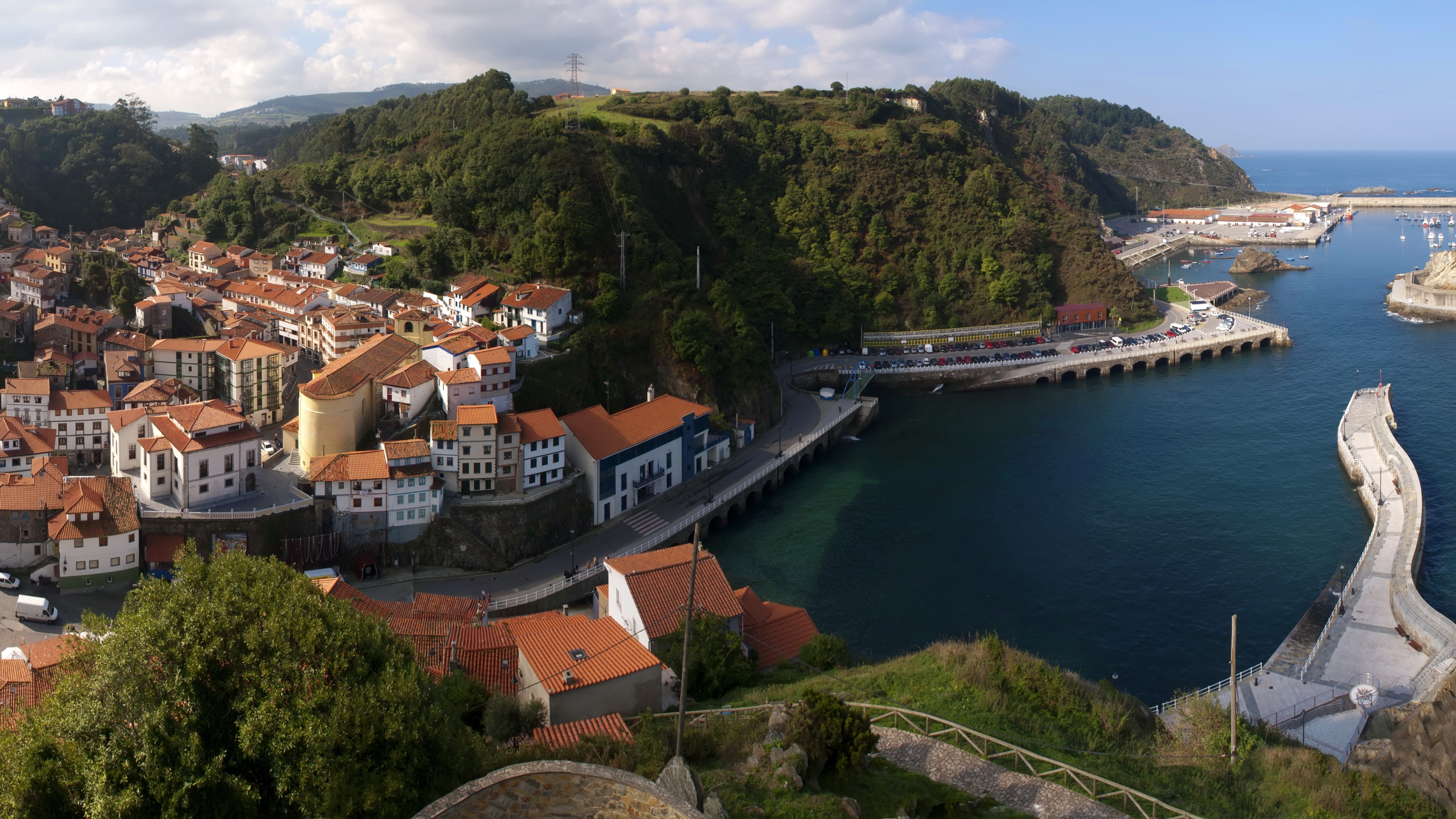 4K Asturias Cudillero Spain Houses Marinas From Above HD Wallpaper