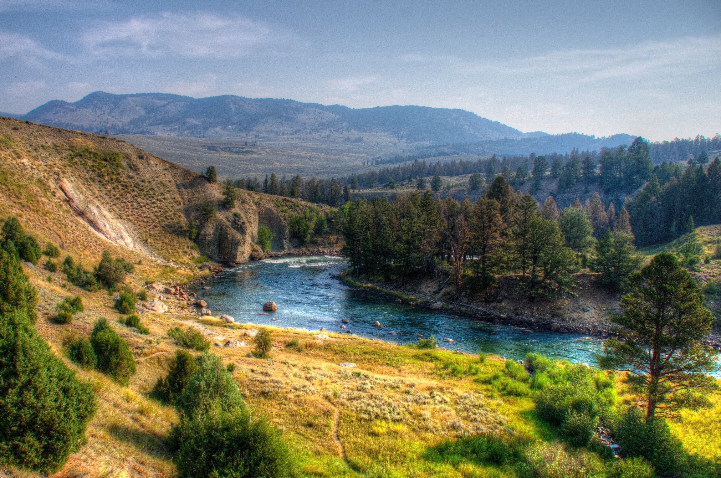 Yellowstone National Park River Scenery HD Wallpaper