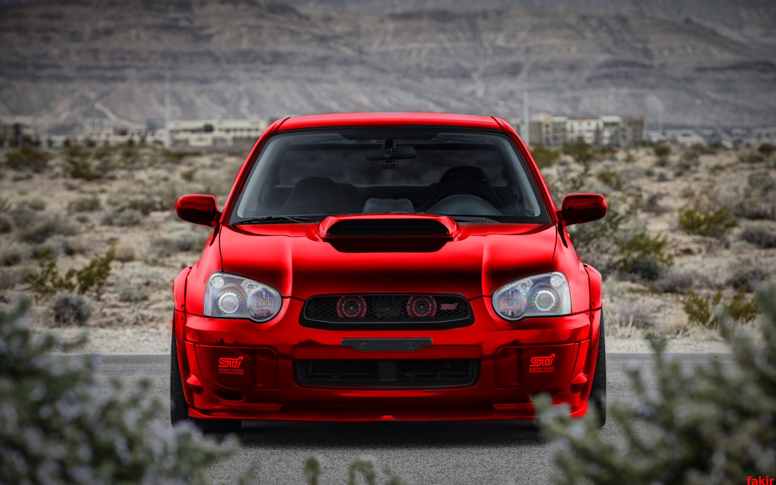 Red Subaru Impreza WRX STI HD Wallpaper