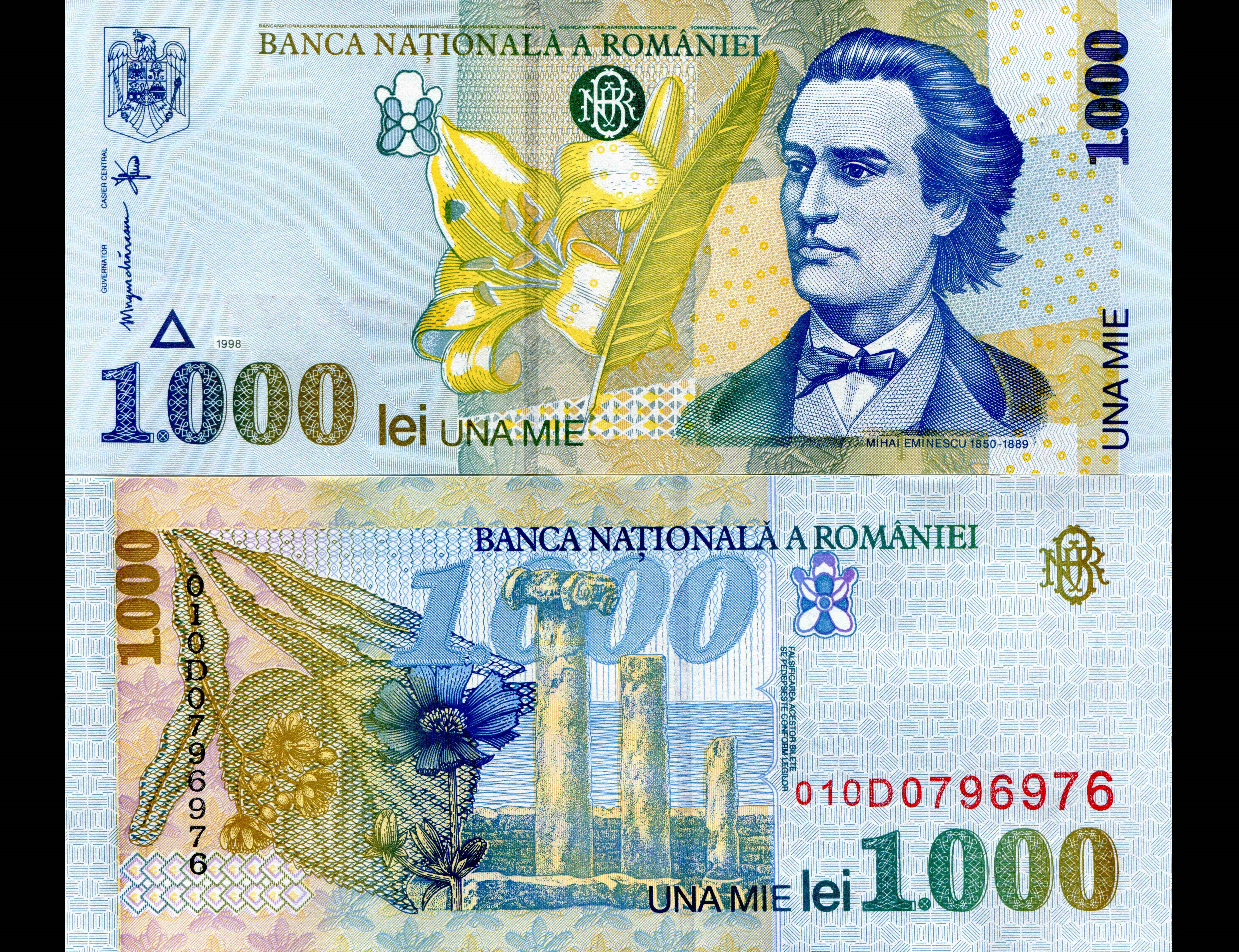 Romanian 1000 Lei Banknote Close-Up HD Wallpaper