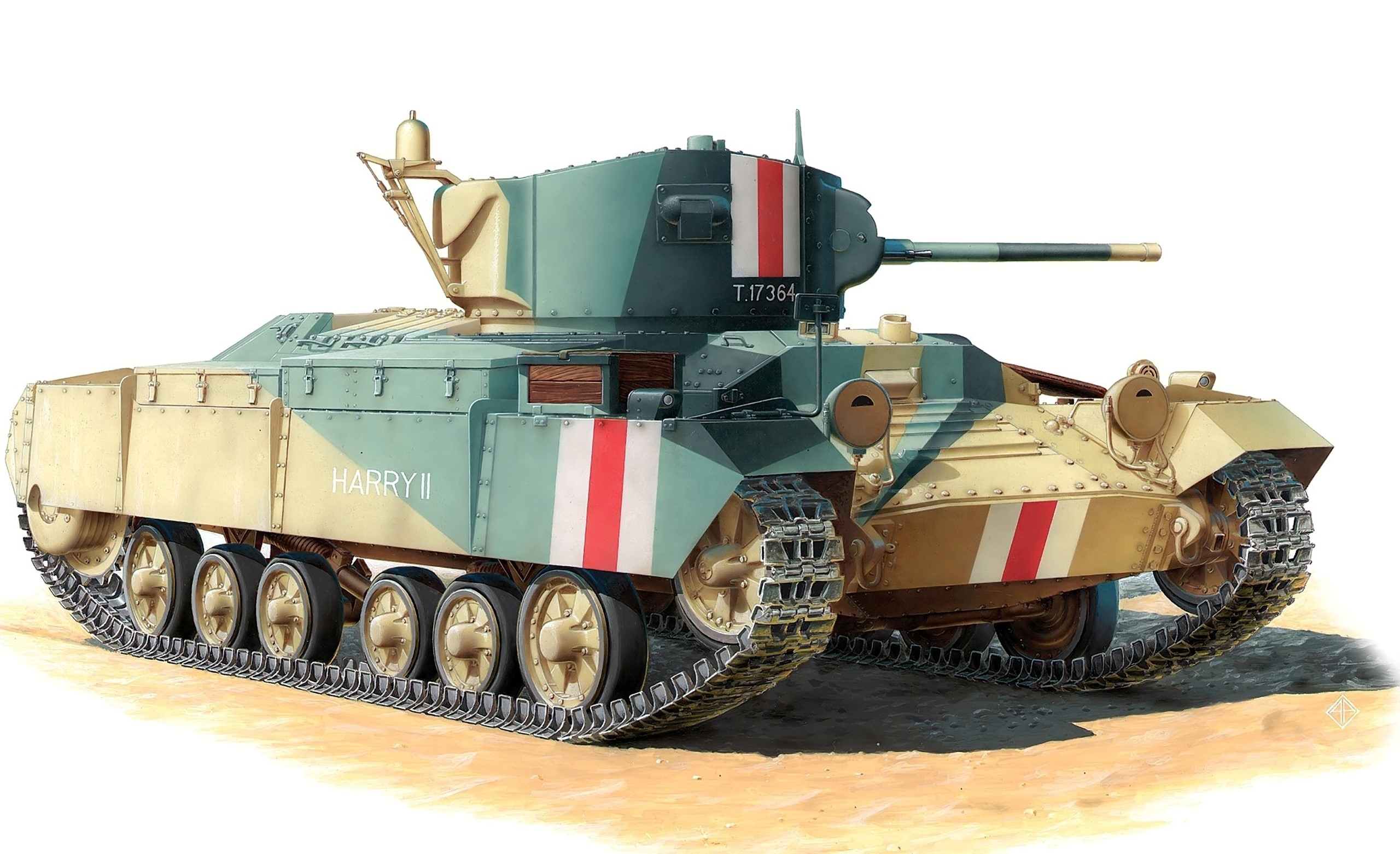 Valentine Mk I tank painting HD Wallpaper