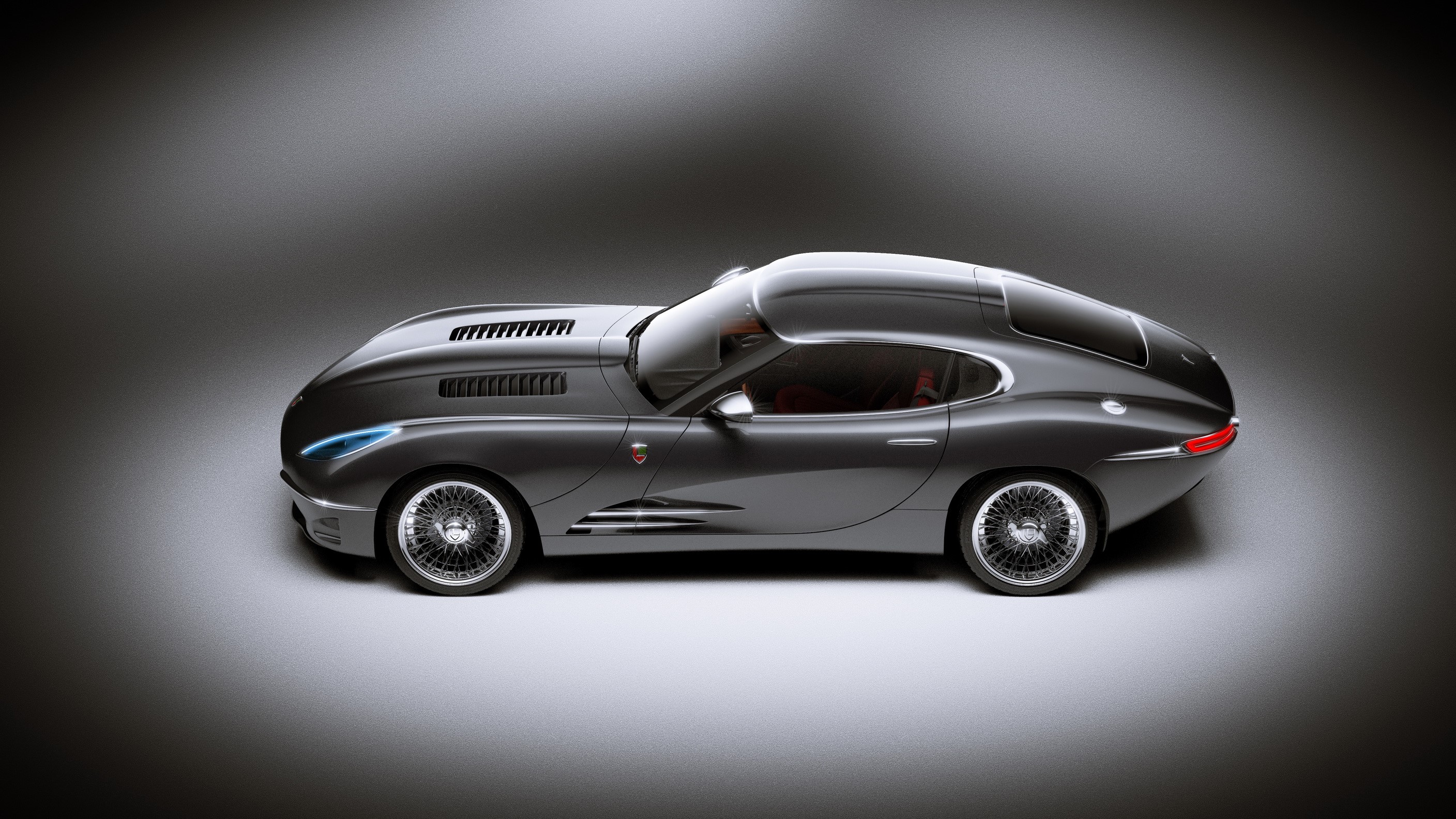 2013 Lyonheart K black sports car side view HD Wallpaper